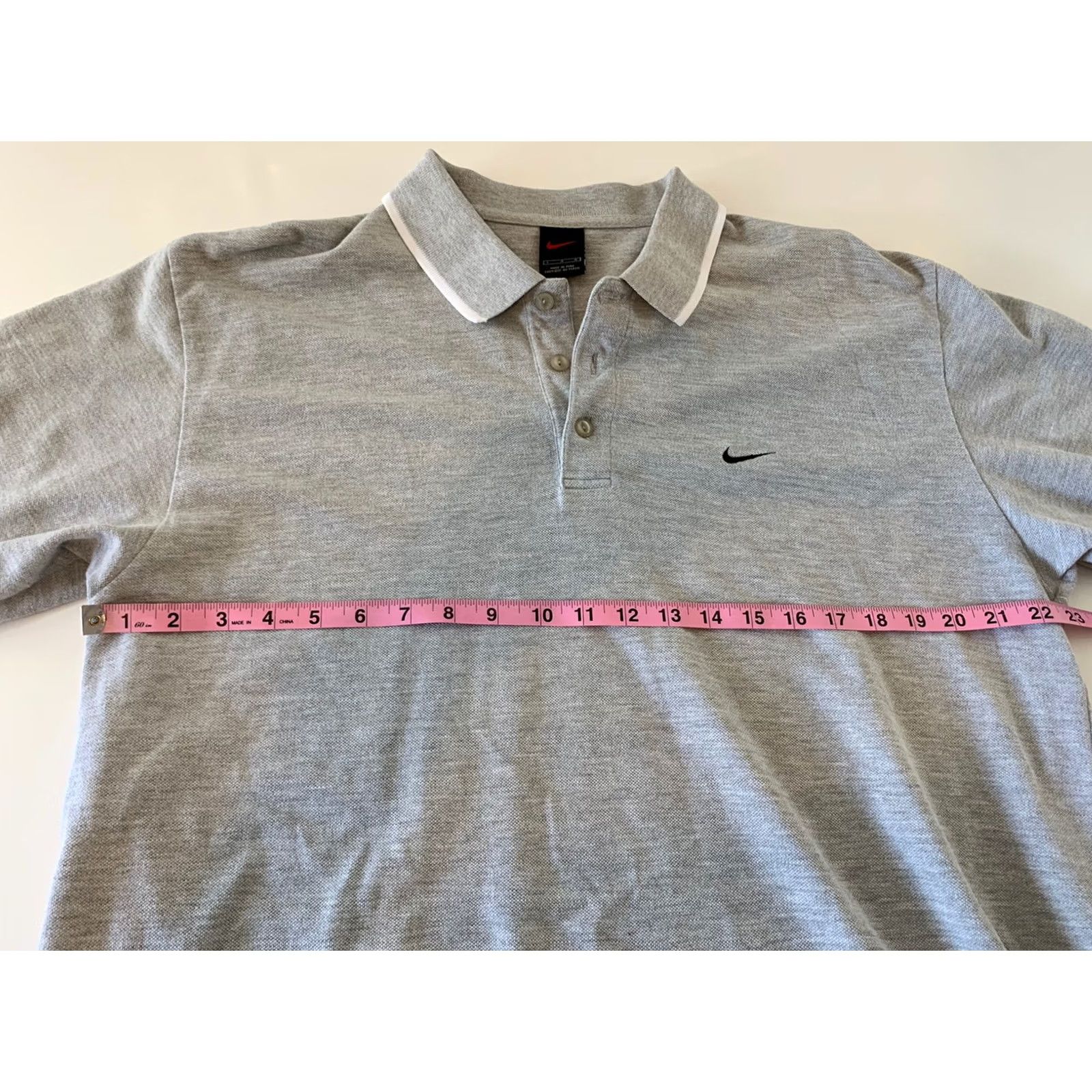 Nike VINTAGE Nike Golf Polo Shirt Check Logo Short Sleeve Mens L Gray Nike Golf Shirt Mens Large Gray Size US L / EU 52-54 / 3 - 4 Thumbnail