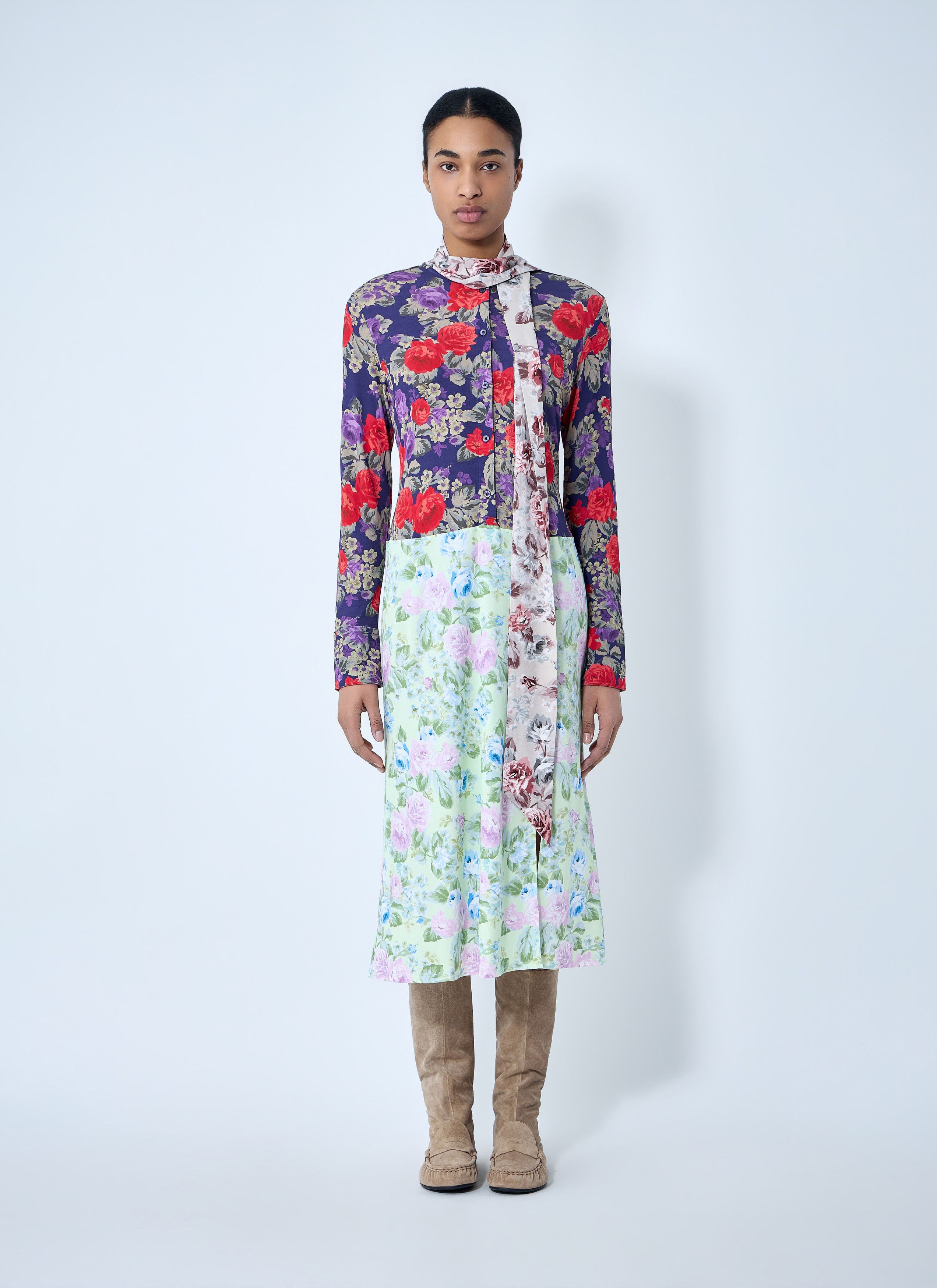 Acne Studios Floral Printed Midi Dress Size S / US 4 / IT 40 - 1 Thumbnail