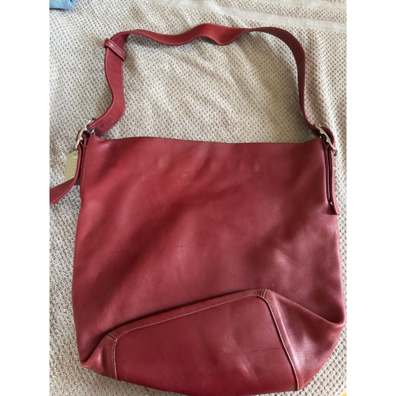 Coach Vintage Coach Large Bucket Red Leather Handbag Size ONE SIZE - 4 Thumbnail