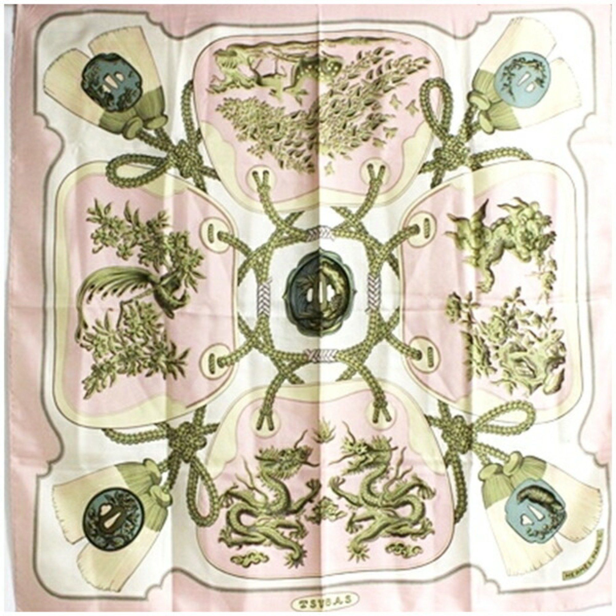 Hermes Hermès Scarf/Muffler Carré 90 TSUBAS (Sword-like Tsuba) HERMES Women's Size ONE SIZE - 1 Thumbnail
