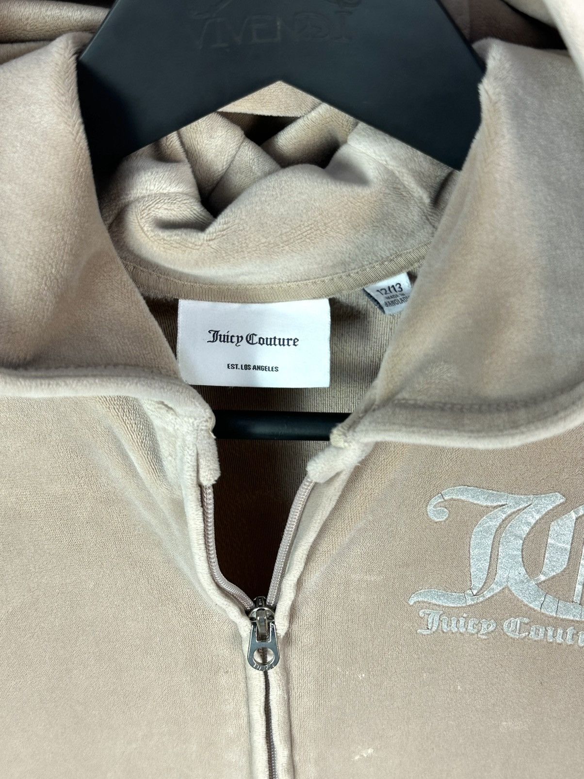 Juicy Couture Juice Couture Velvet Beige Zip Women’s Long Sleeve Hoodie Size S / US 4 / IT 40 - 9 Thumbnail