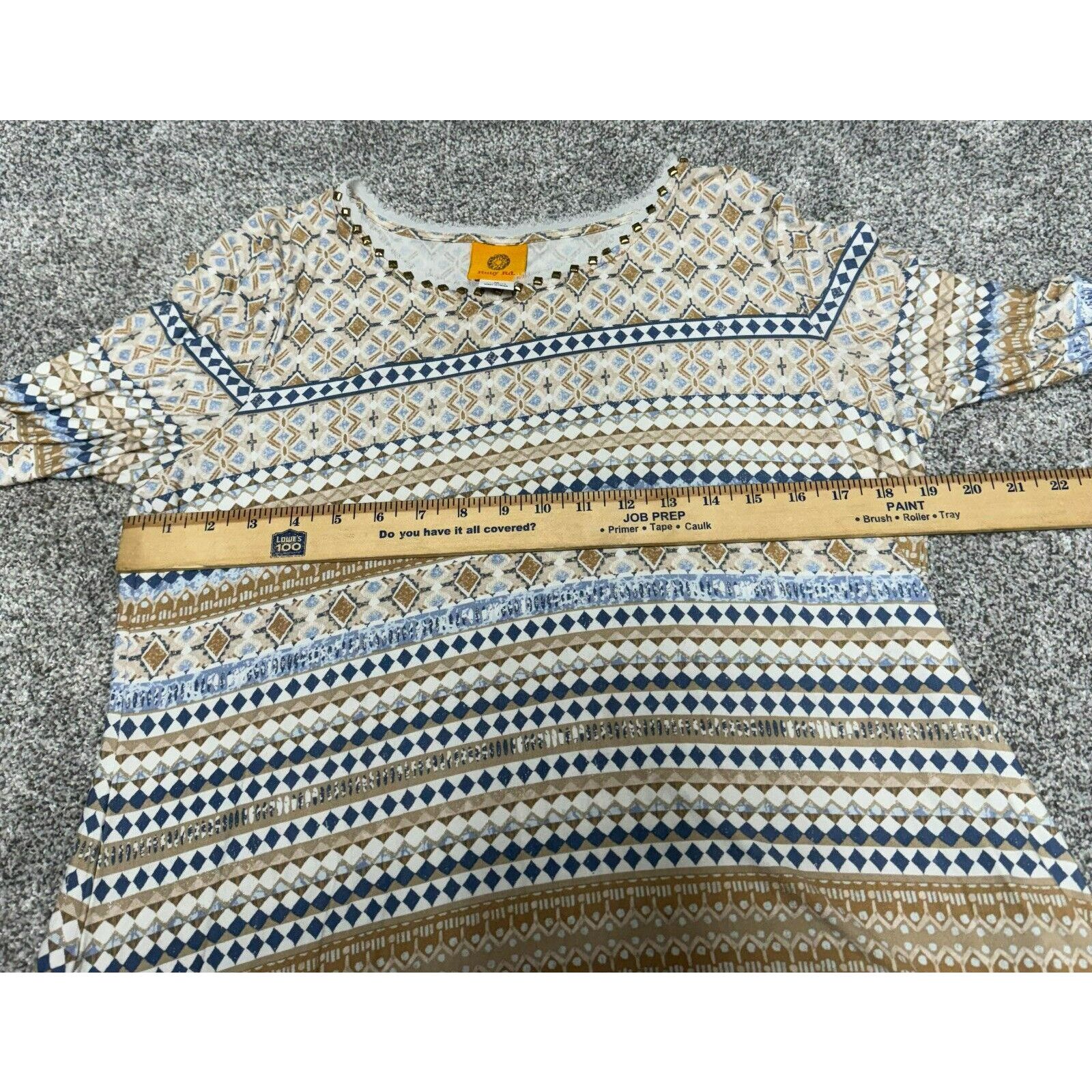 Other Boho Chic Folk Inspired Top M Studded Neckline Geometric Y2K Size M / US 6-8 / IT 42-44 - 7 Thumbnail