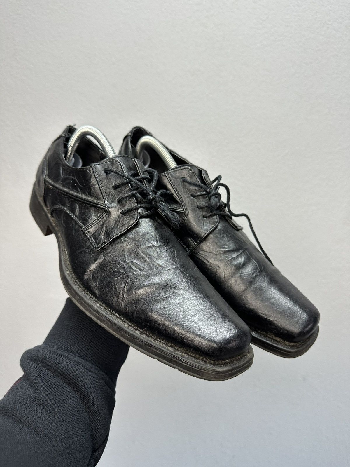 Japanese Brand VTG Black Leather Lace Up Boots Carol Christian Poell Style Size US 11 / EU 44 - 1 Thumbnail