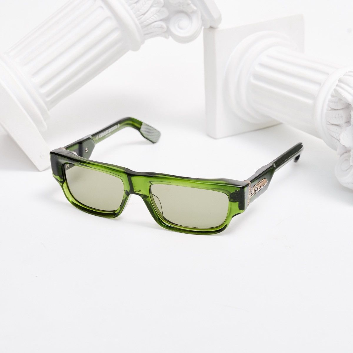 Chrome Hearts CHROME HEARTS GIRTH QUAKE DARK OLIVE SUNGLASSES Size ONE SIZE - 1 Thumbnail