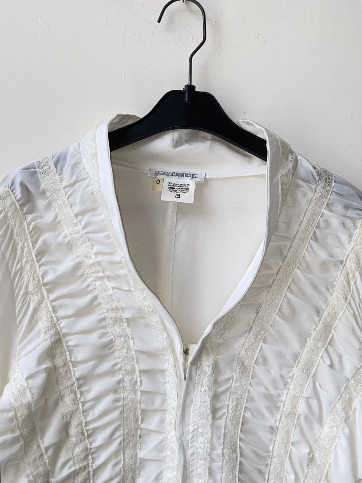 Designer × Japanese Brand NARA CAMICIE White Blouse Size XS / US 0-2 / IT 36-38 - 3 Thumbnail
