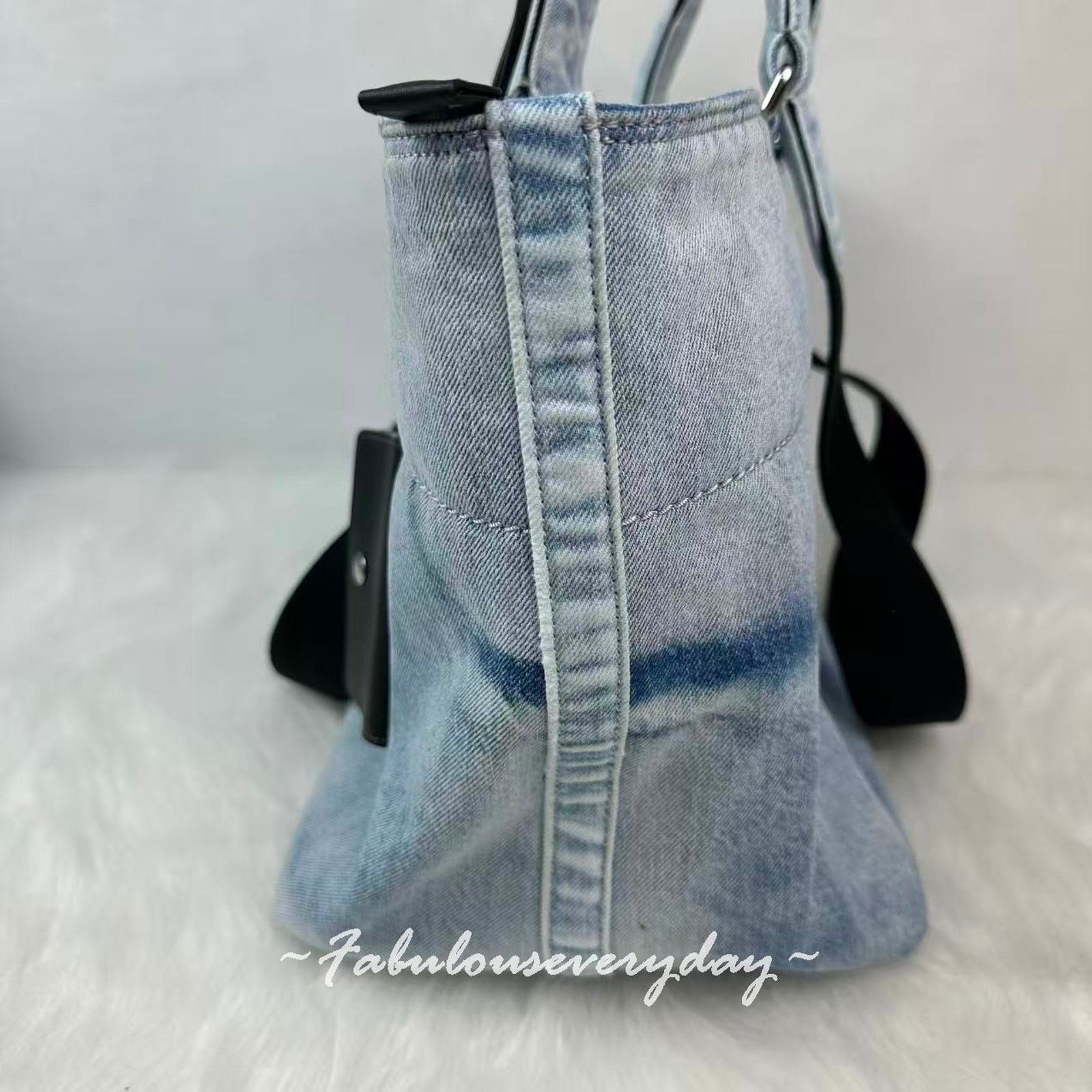 Coach Coach Men Small Tour Tote Loved Denim Charms Sv/Light Indigo Size ONE SIZE - 3 Thumbnail
