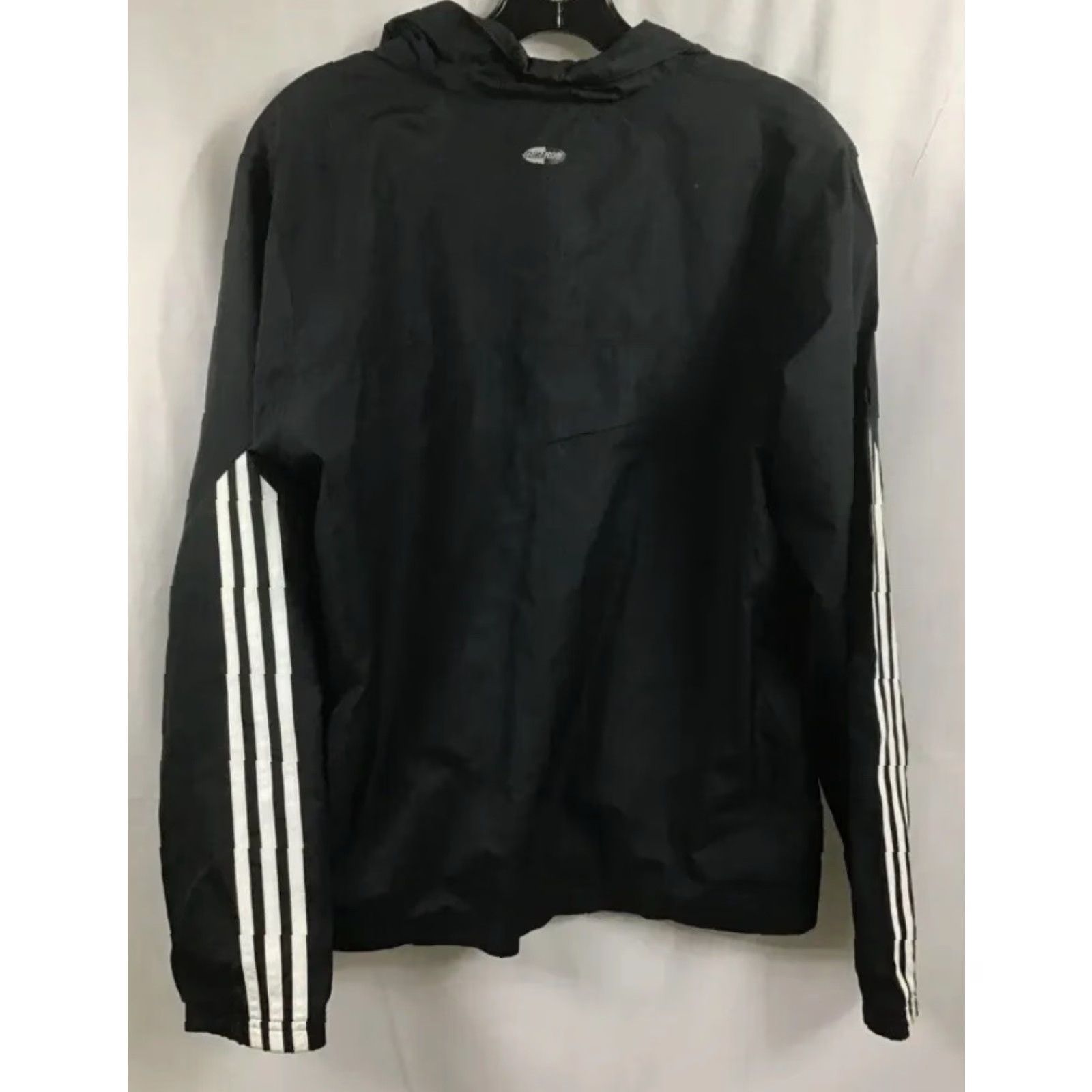 Adidas Mens Adidas ClimaCool Lightweight Black w/ White 3 Stripe ZipUp Jacket Size LRG Size US L / EU 52-54 / 3 - 2 Thumbnail