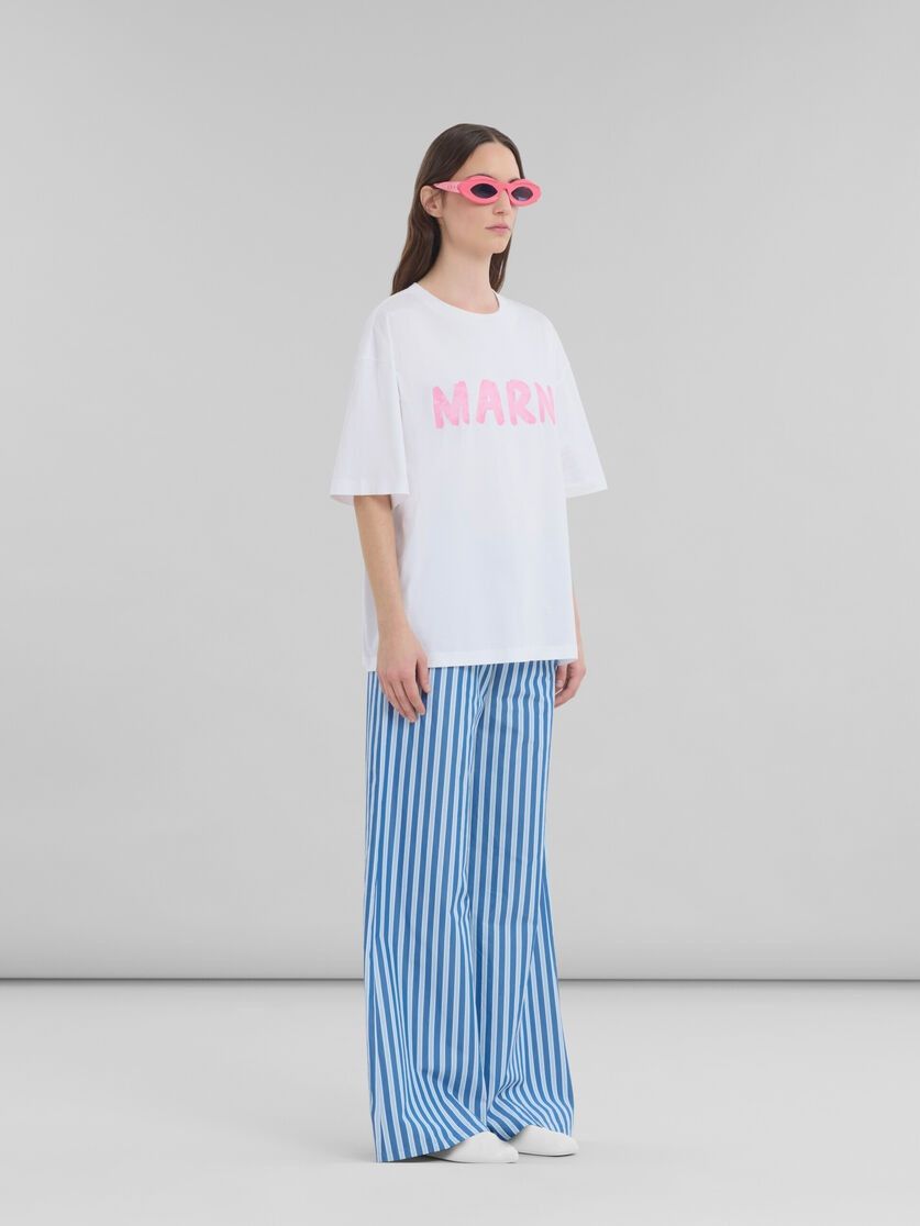 Marni oc11z0525 Striped Wide Leg Trousers in Blue Size 28" / US 6 / IT 42 - 3 Thumbnail