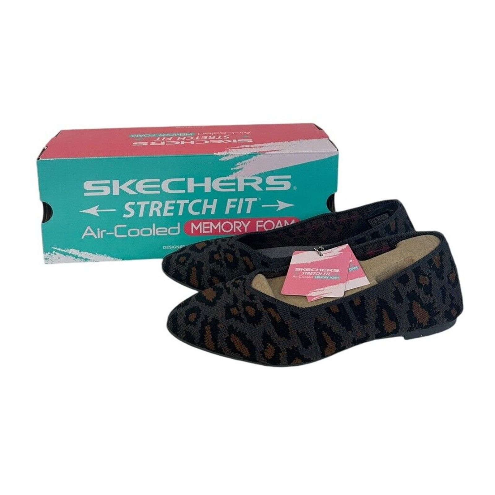 Skechers SKECHERS Knit CLEO Claw Some Memory Foam Flats Gray Animal 7 Grailed