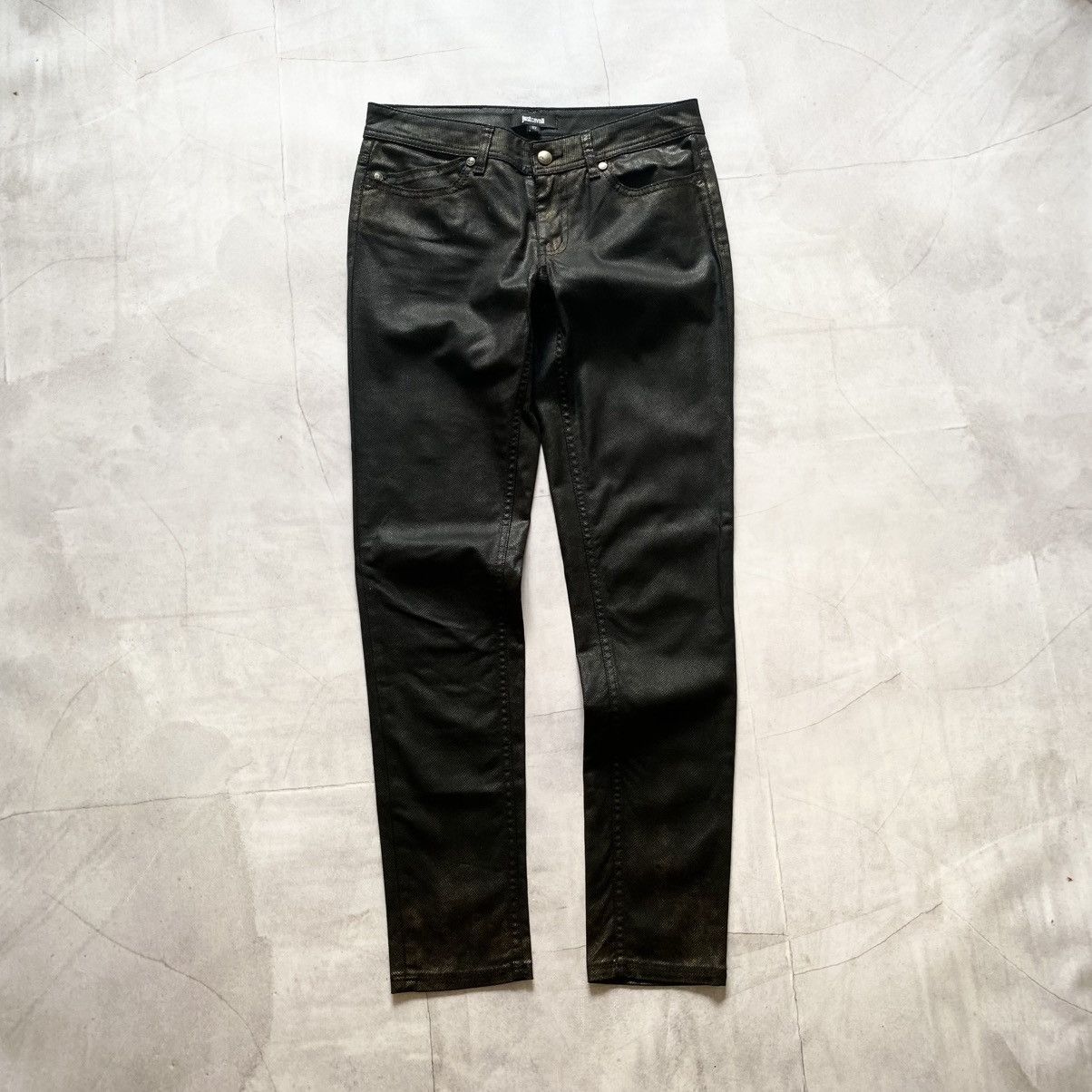 Roberto Cavalli Archive Just Cavalli Rare Snake Skin Black/Gold Print Pants Size 27" / US 4 / IT 40 - 1 Thumbnail