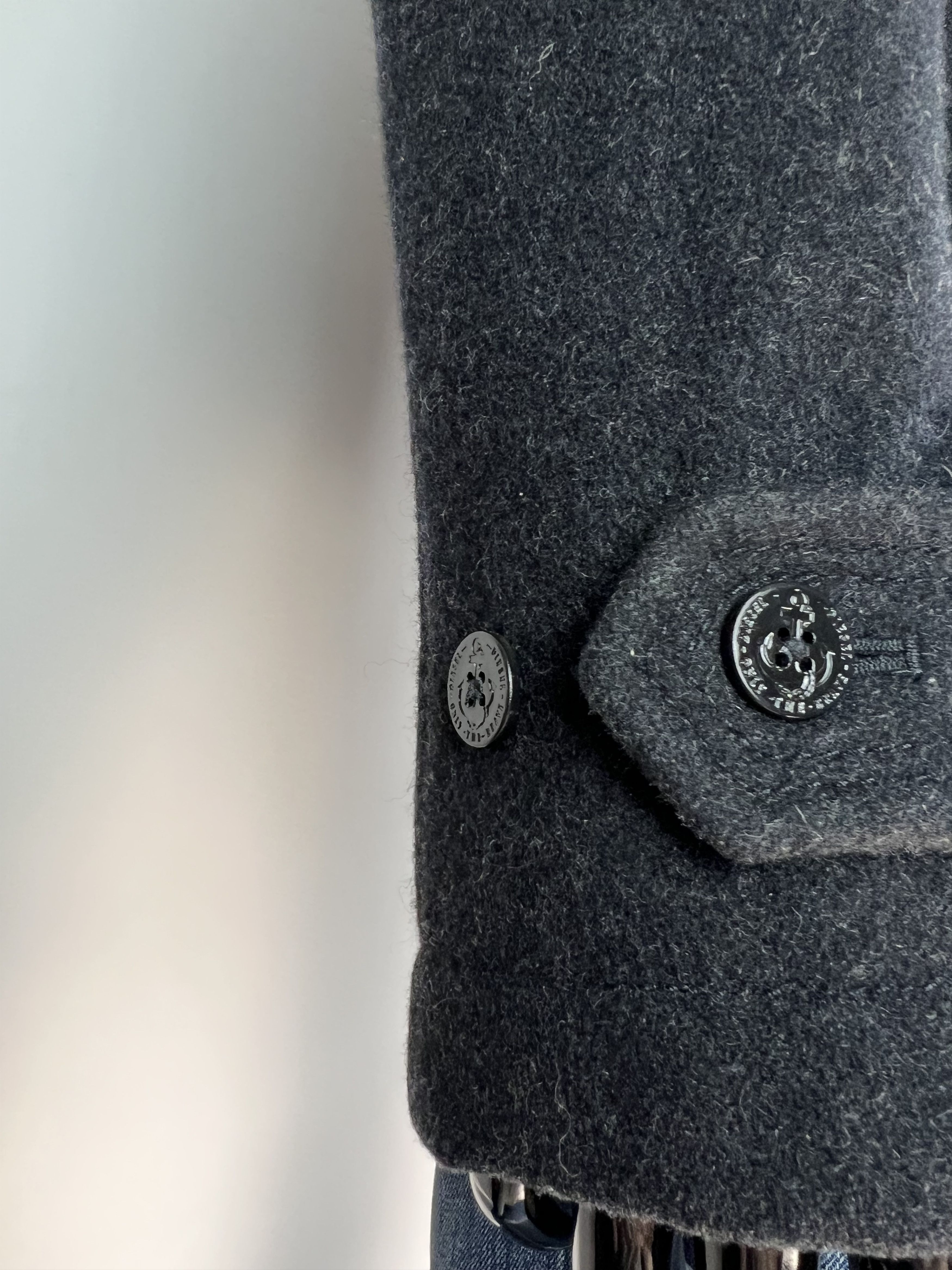 Diesel Diesel Mens Black Double Breasted Wool Pea Coat Size L Size US L / EU 52-54 / 3 - 9 Thumbnail