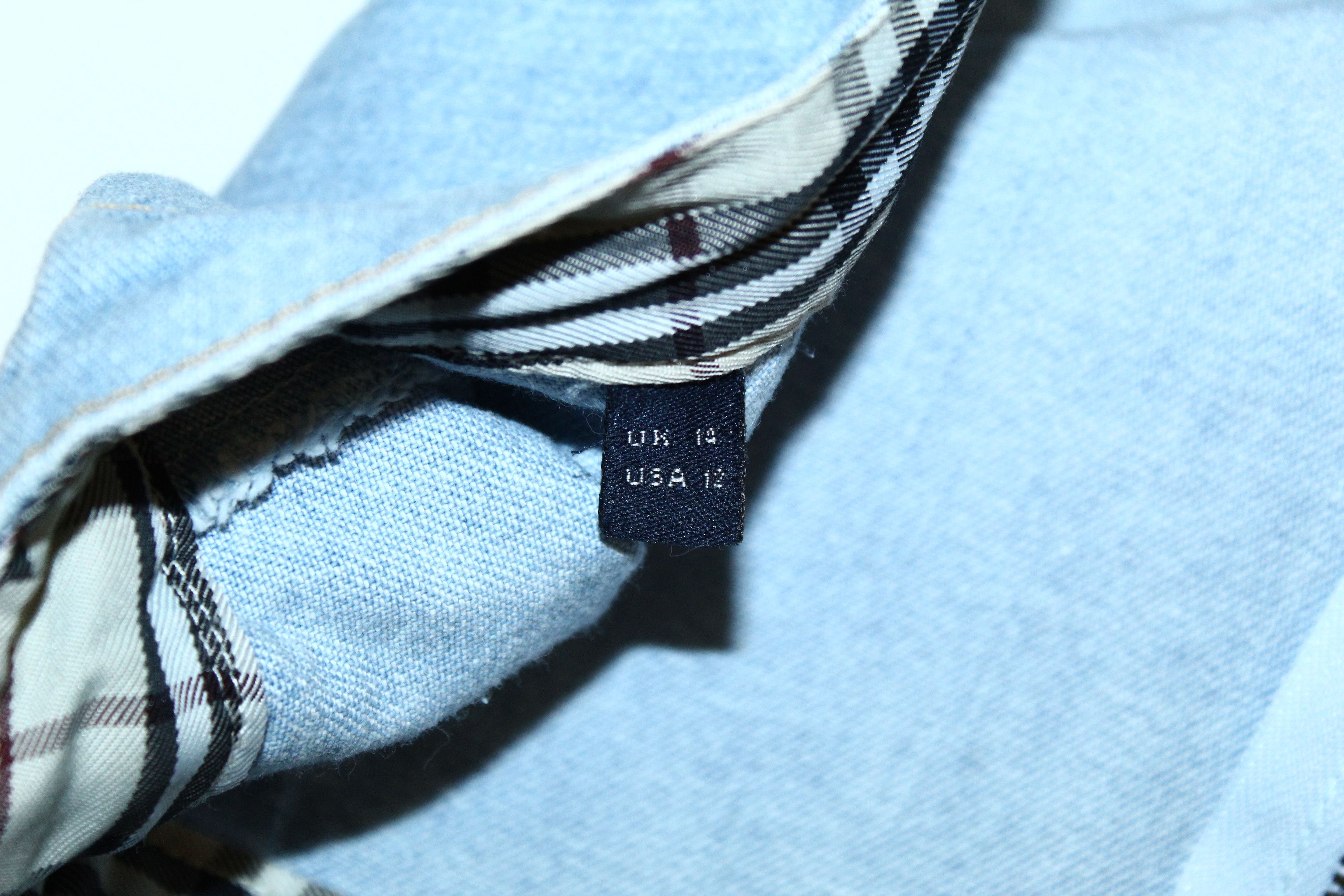 Burberry 💥Burberry London Blue Wash Denim Block Skirt Size 34" / US 12 / IT 48 - 5 Thumbnail