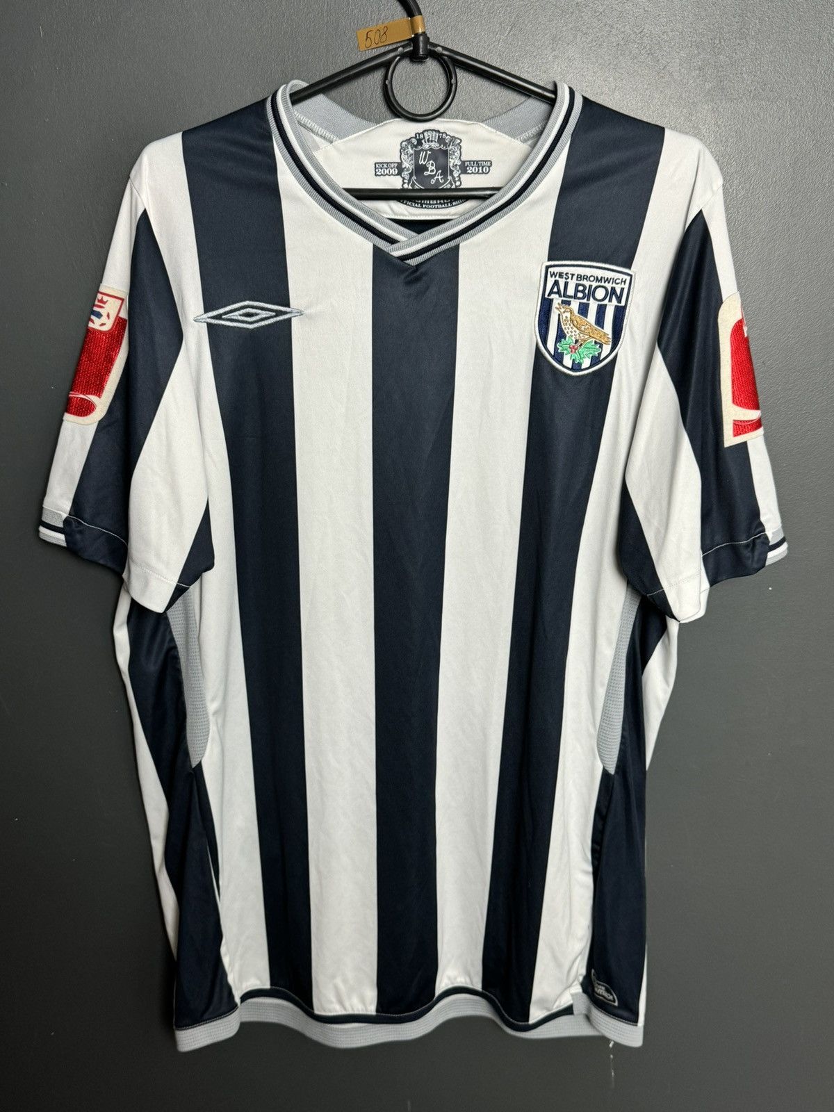 Umbro West Bromwich Albion 09/10 Cox Home Football Jersey Size US M / EU 48-50 / 2 - 2 Thumbnail