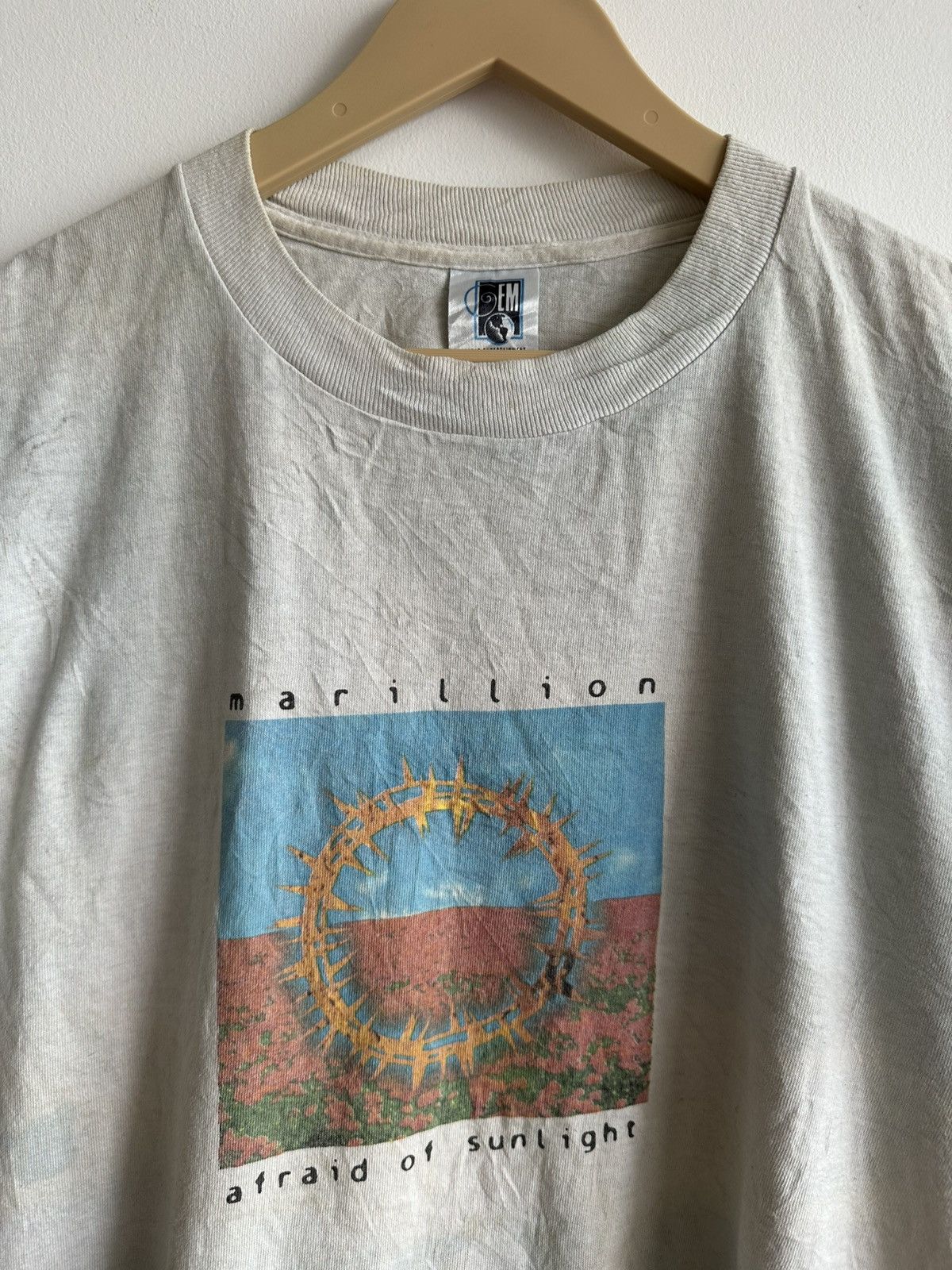 Band Tees × Vintage Vintage 90’s Marillion Afraid of Sunlight Gem Tag Band USA Size US L / EU 52-54 / 3 - 3 Thumbnail