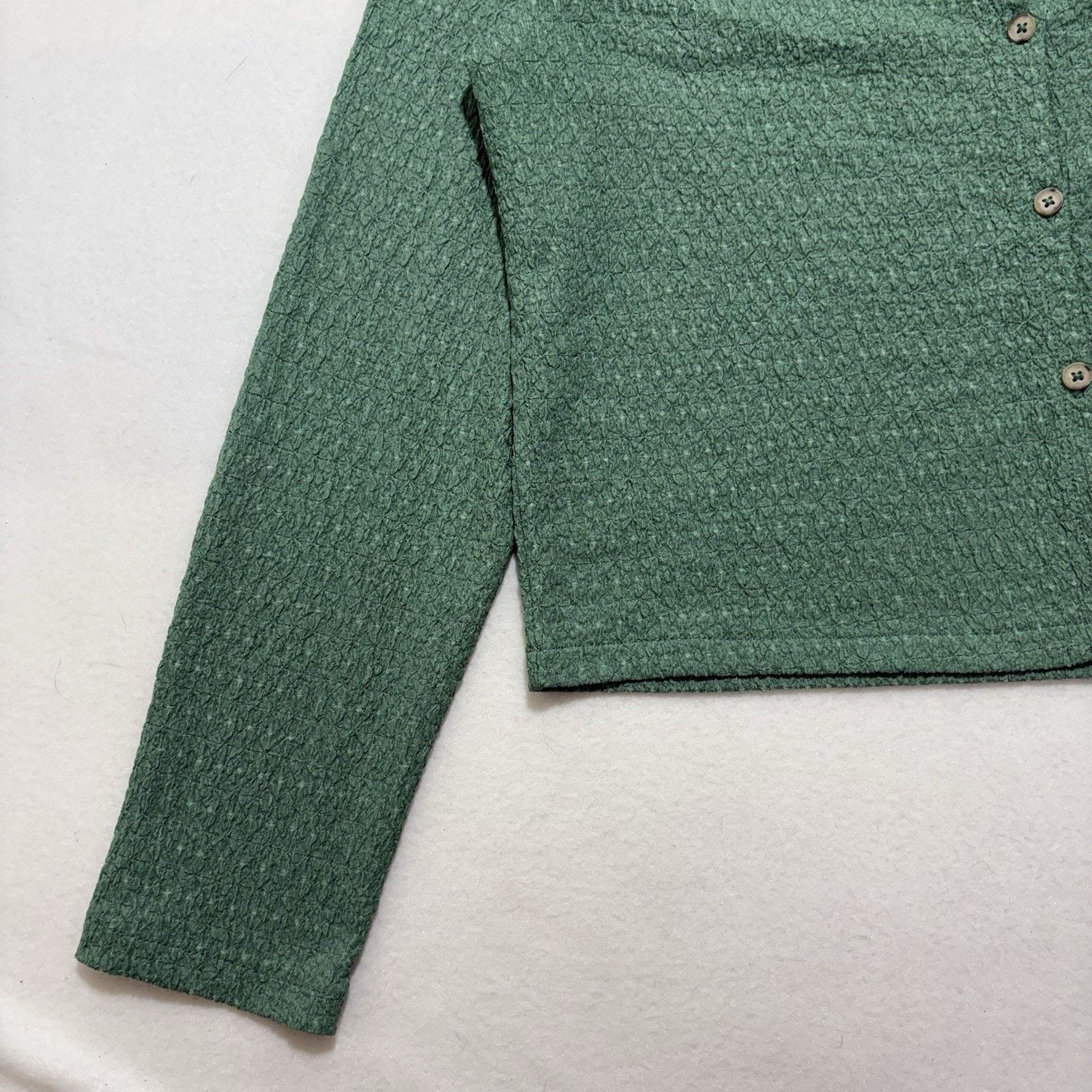 Madewell Madewell Large Crinkled Cardigan Button Up V Neck Green Size L / US 10 / IT 46 - 9 Thumbnail