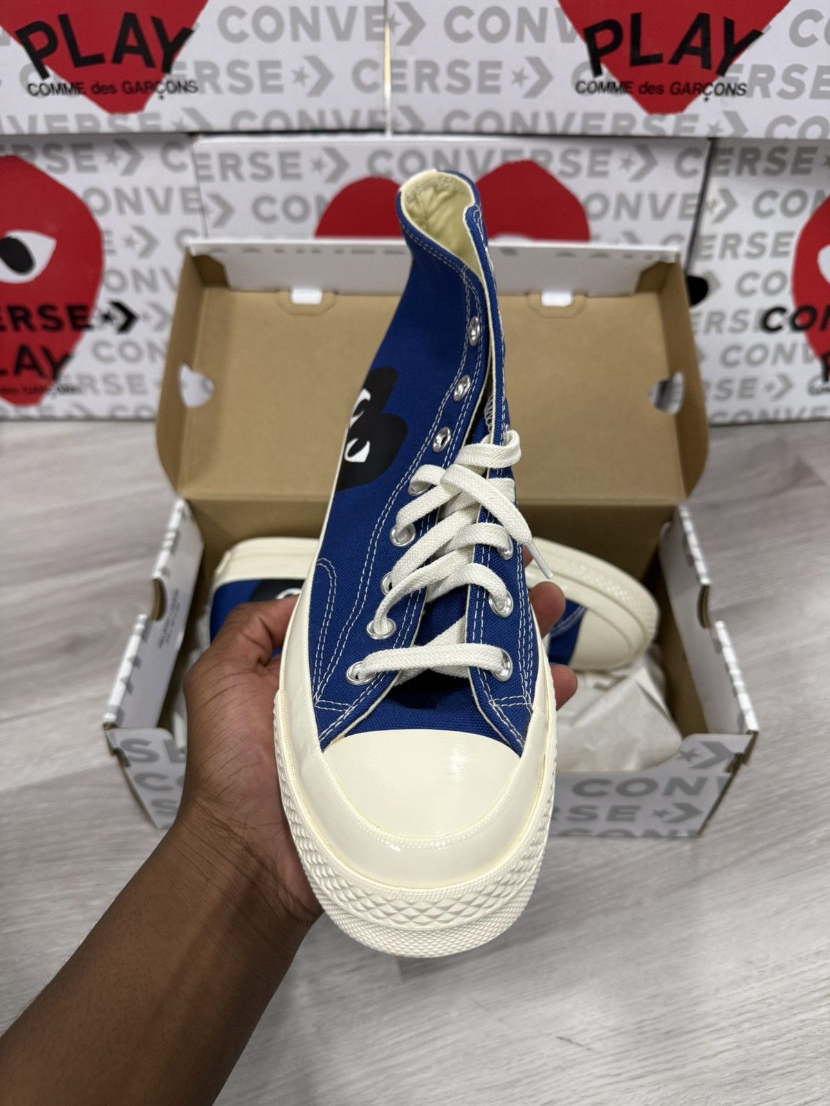 CDG by Comme des Garcons CDG Chuck Taylor Allstar Blue Heart High - Blue Size US 11 / EU 44 - 2 Thumbnail