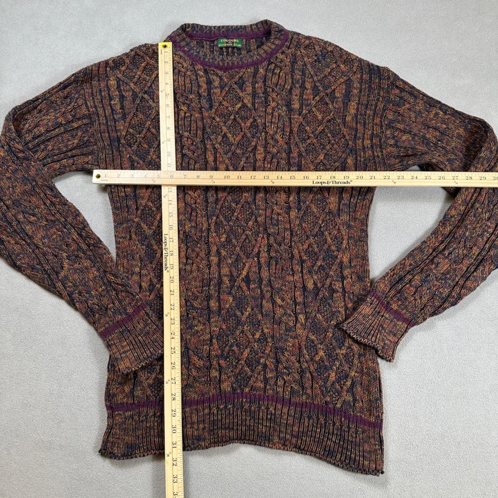 Other Vintage Alexander Julian Colours Cable Knit Sweater 90s Size US XXL / EU 58 / 5 - 2 Thumbnail