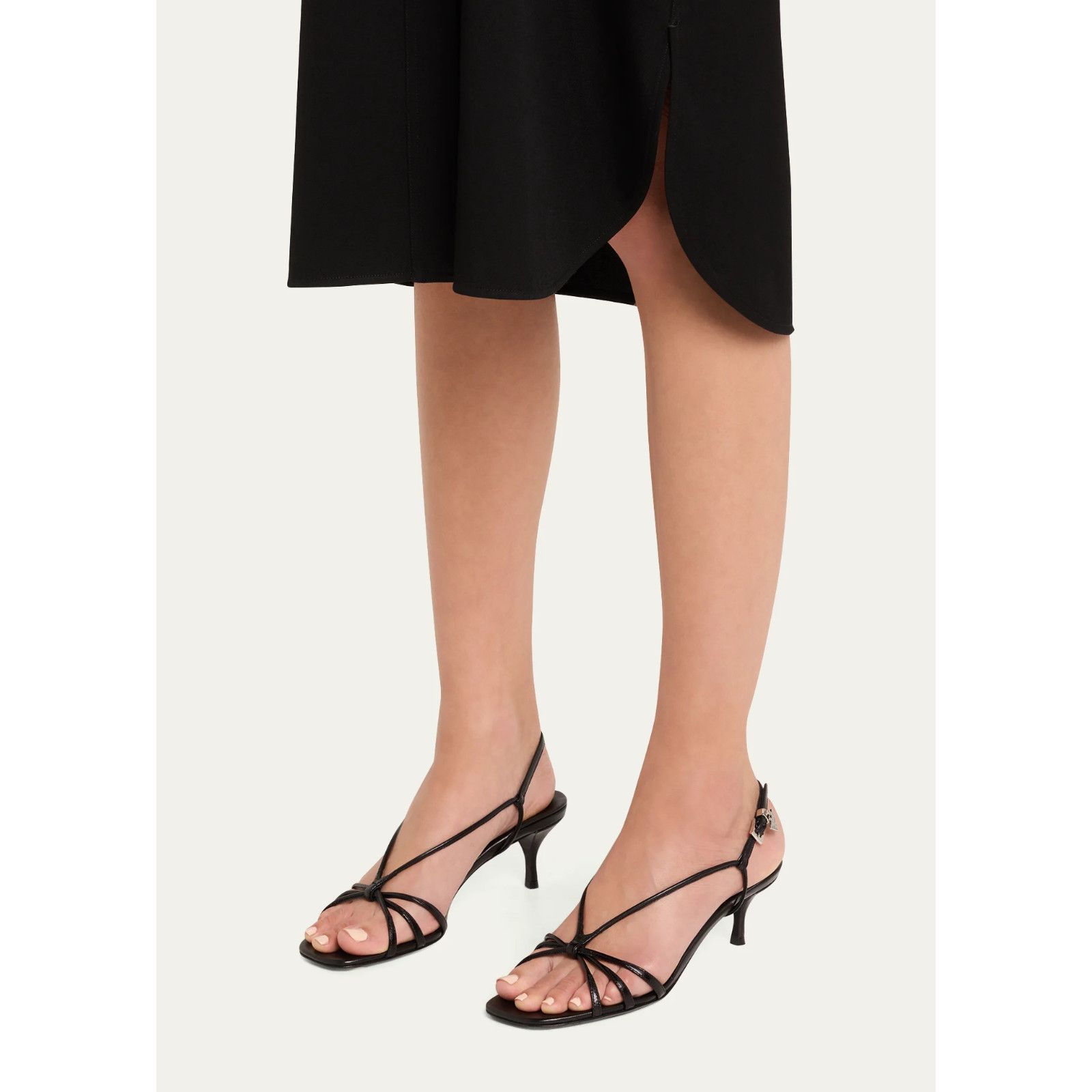Prada Prada Black Leather Slingback Sandal Kitten Heel 40 Size US 10 / IT 40 - 9 Thumbnail