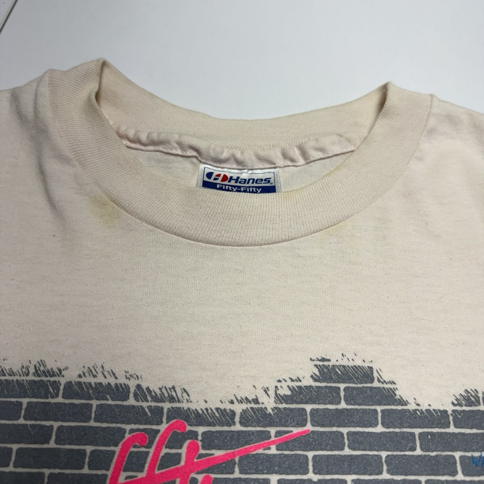 Vintage Vintage 90s Graffiti Night T Shirt Mens XL 22.5x29.5 White S Size US XL / EU 56 / 4 - 5 Thumbnail