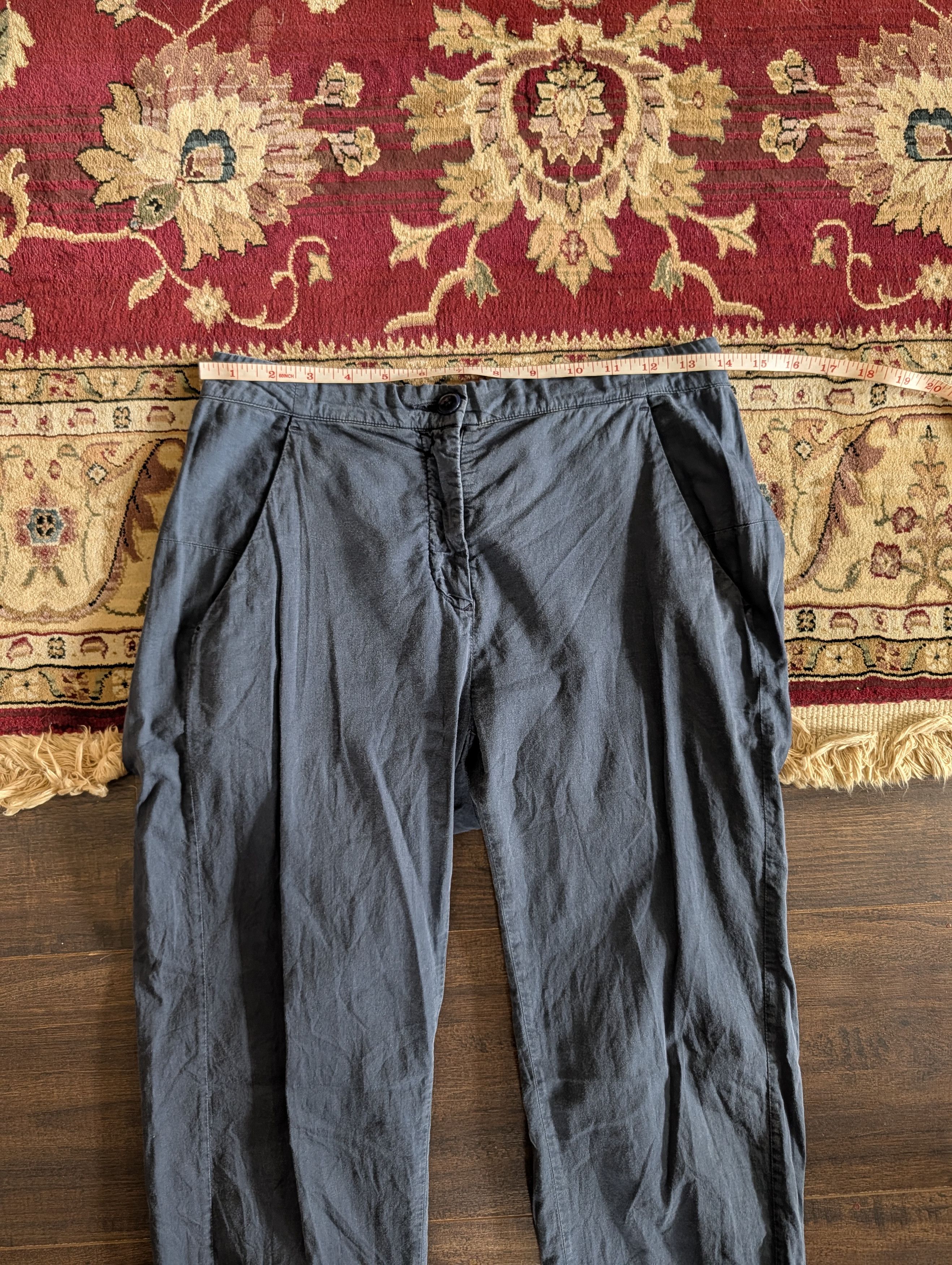 Maison Margiela 2013 blue cotton/linen high rise curve seam pants 40 Size 28" / US 6 / IT 42 - 15 Thumbnail