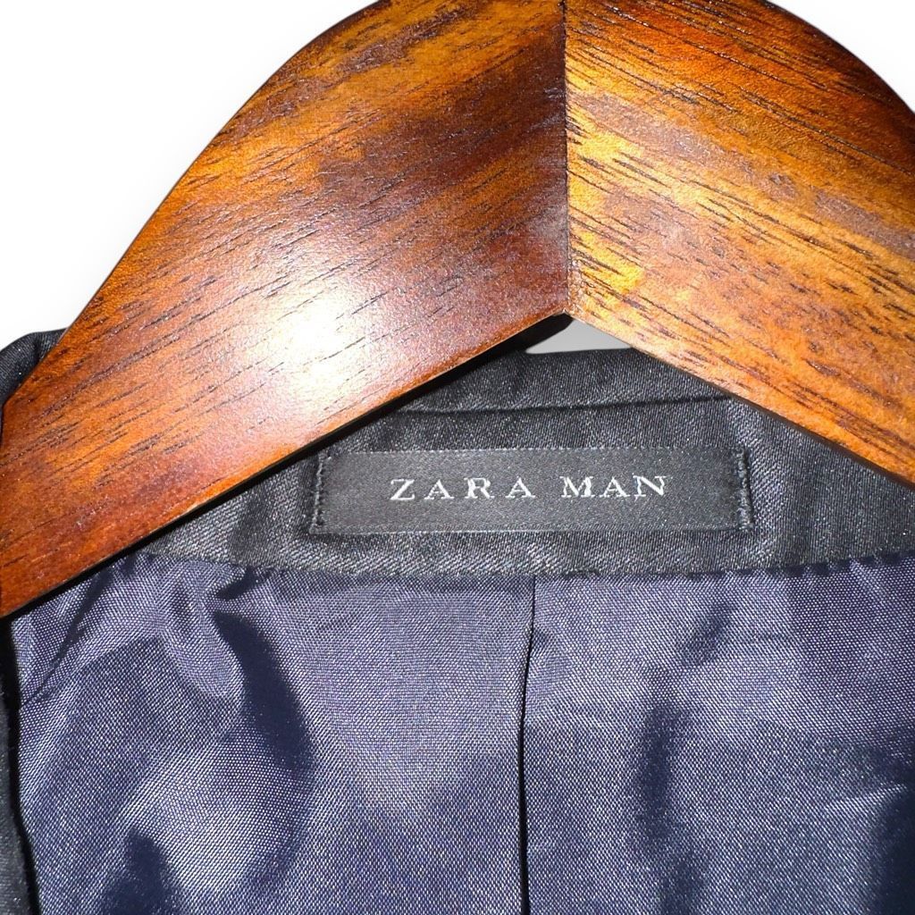 Zara NWT Zara Men’s Shiny Tuxedo Jacket Sz Size 40 Size 40R - 4 Thumbnail