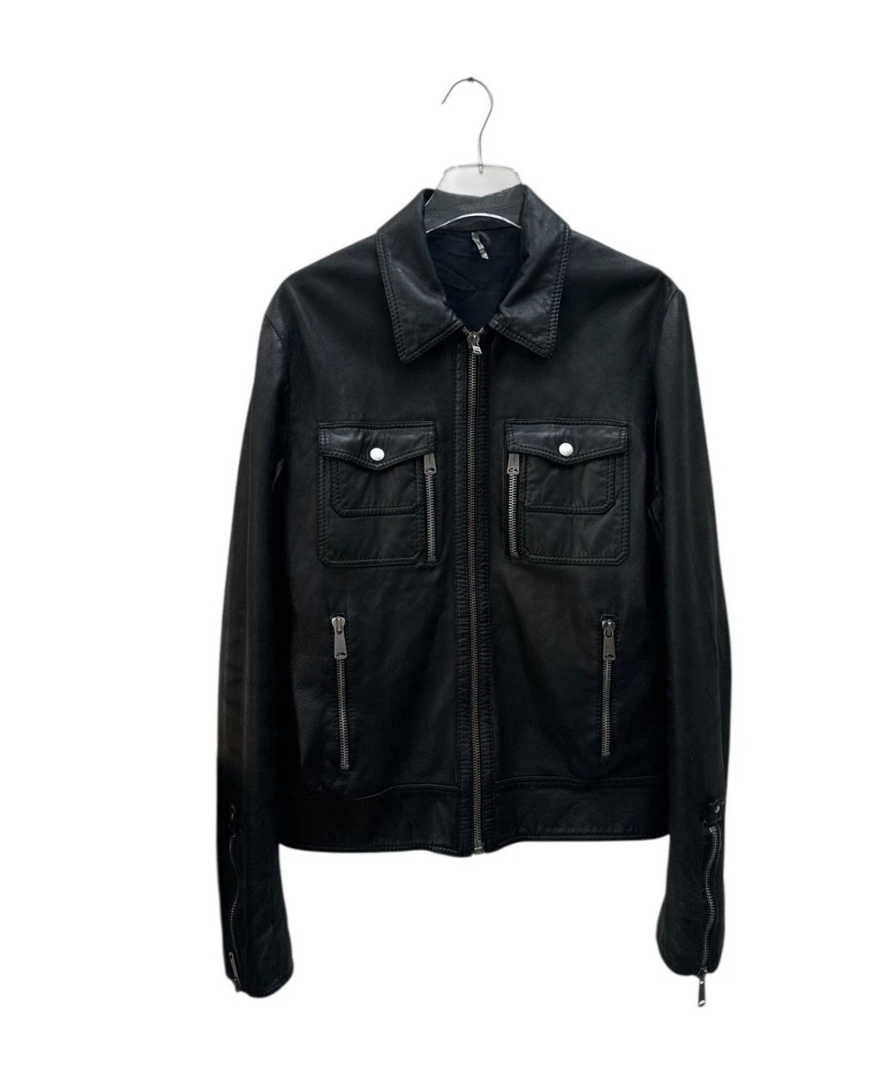 Dior RARE AW05 Dior Homme Hedi Slimane Tan Leather 'L-Zip' Jacket