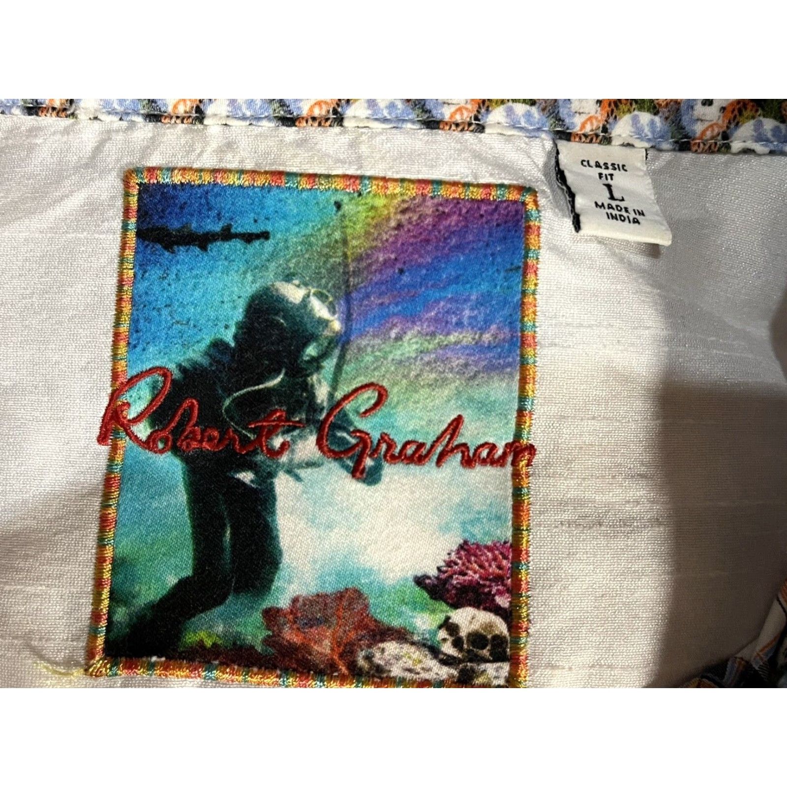 Robert Graham Robert Graham Plaid Button Up Shirt Mens Large Skull Flip Cuff Multicolor Cotton Size US L / EU 52-54 / 3 - 5 Thumbnail