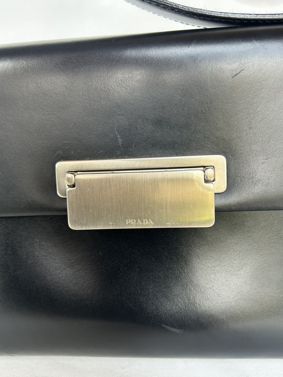 Archive Prada black leather shoulder bag (00s)