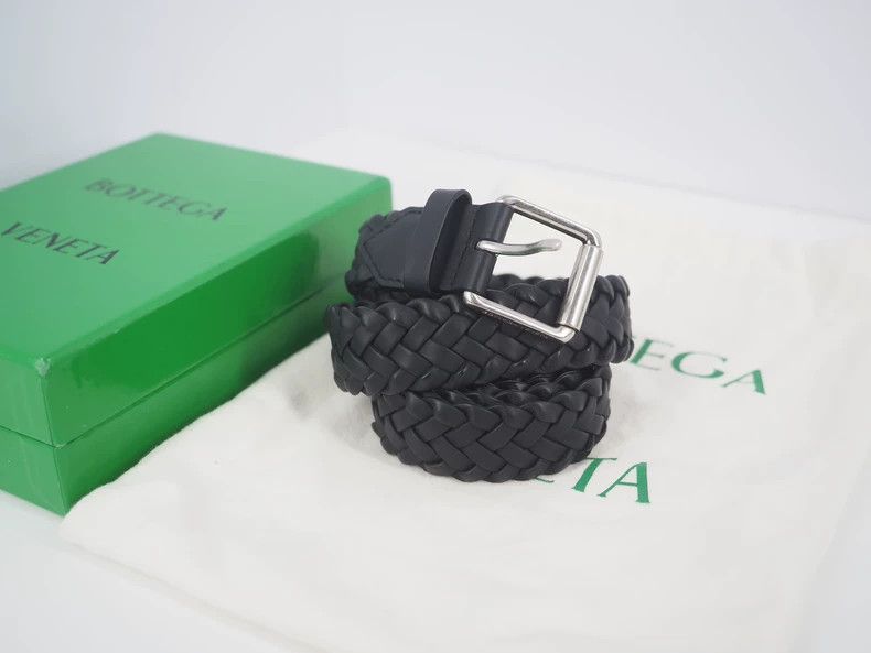 Bottega Veneta Bottega Veneta Intreccio Woven Leather Belt Size ONE SIZE - 1 Thumbnail