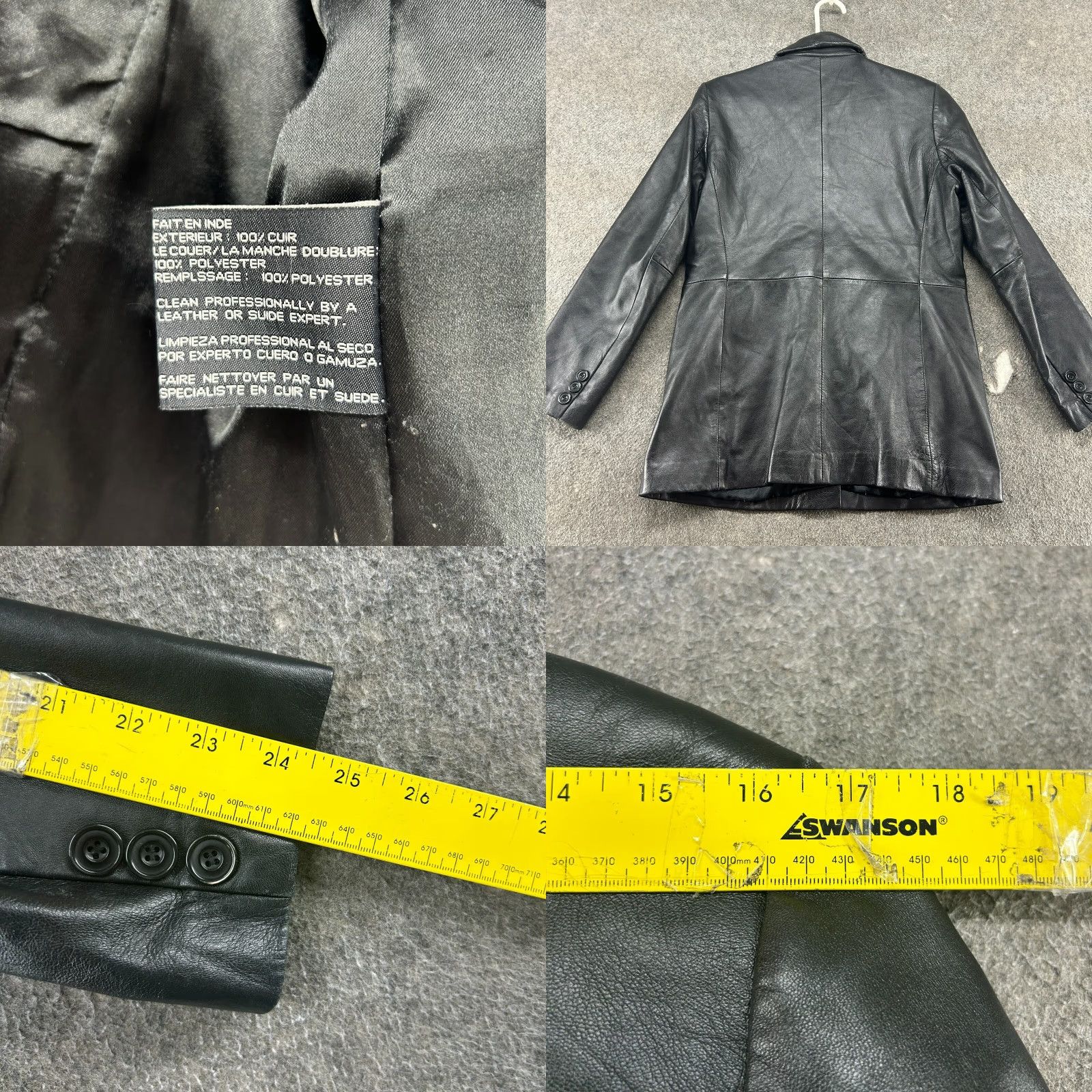 Vintage VINTAGE Dunne & Cole Leather Coat Womens M Black Overcoat Long 90s 80s Pockets Lined Dry Clean Only Size M / US 6-8 / IT 42-44 - 9 Thumbnail