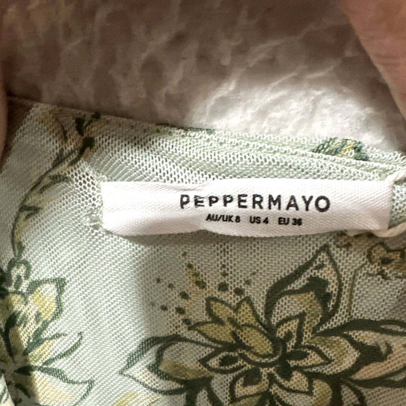 Vintage Peppermayo Maxi Dress Yellow Floral Sleeveless Strapless Ruffle NWT Size 4 Women Size S / US 4 / IT 40 - 4 Thumbnail