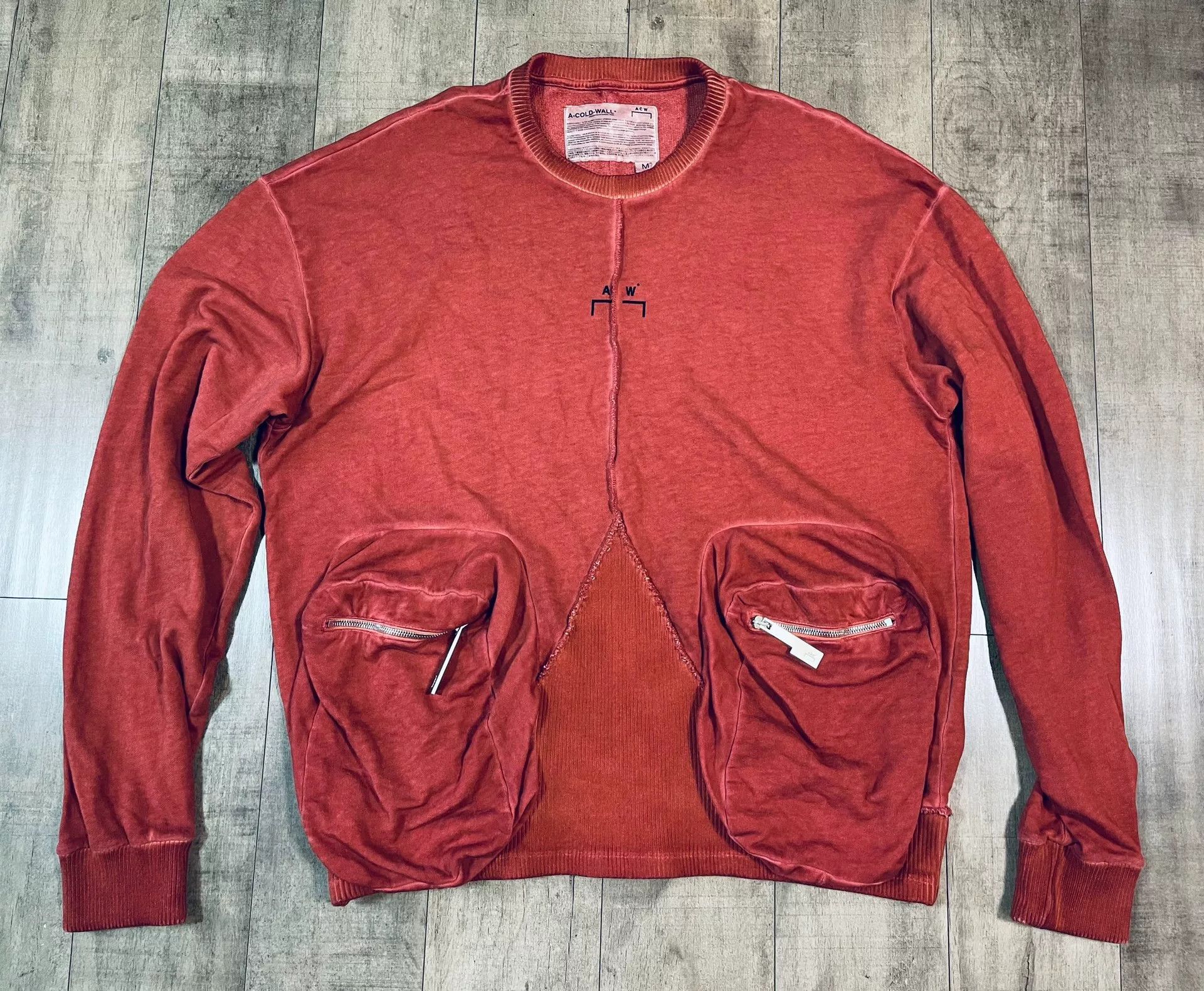 A-COLD-WALL* A COLD WALL Red Washed Sweatshirt Size US M / EU 48-50 / 2 - 1 Thumbnail