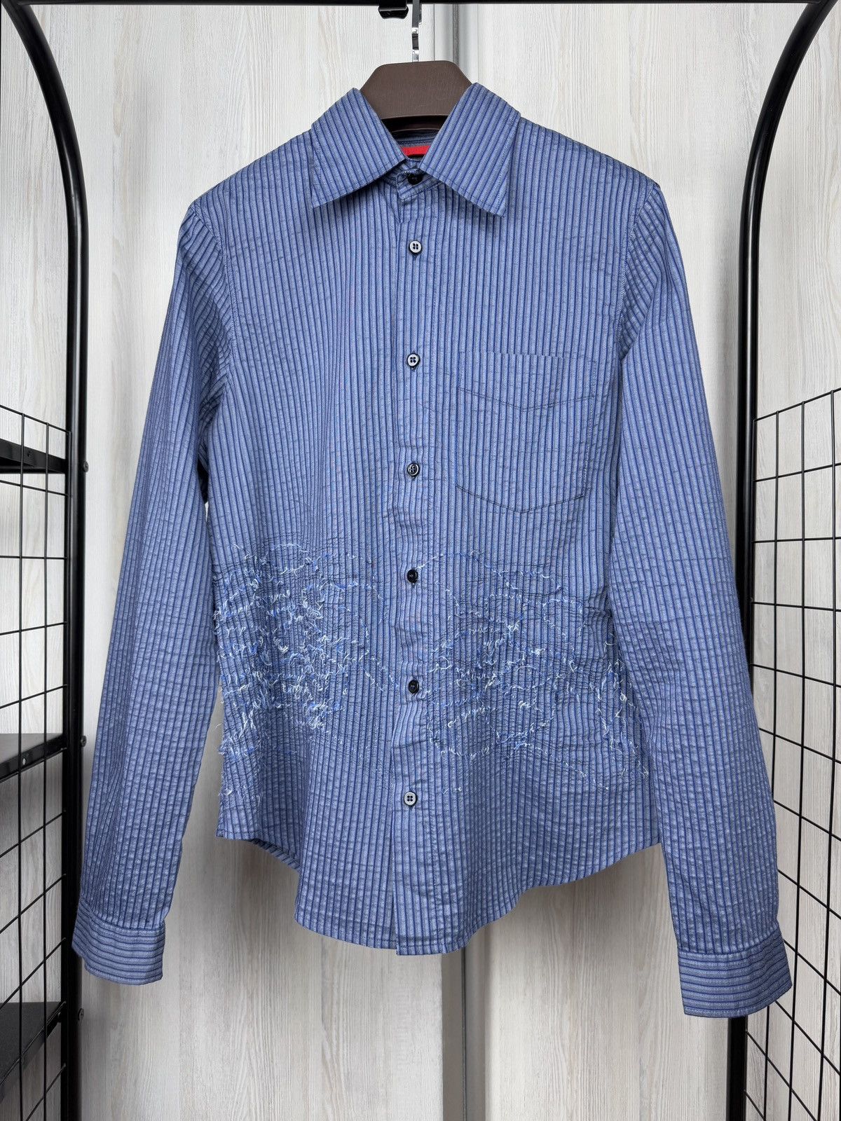 Emporio Armani Emporio Armani vintage archive embroidery logo striped shirt Size US M / EU 48-50 / 2 - 1 Thumbnail