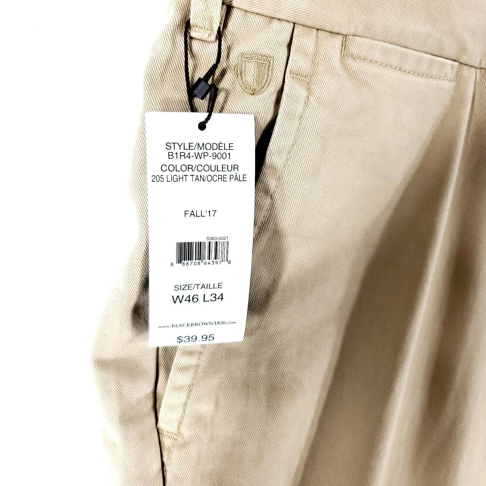Black Brown 1826 NEW Black Brown 1826 Tan Flat Front Chino Pants 48/35 Flat F Size US 44 / EU 60 - 2 Thumbnail