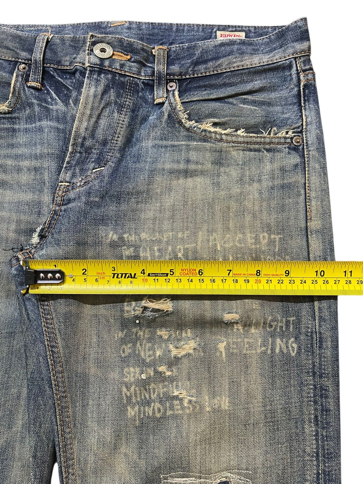 Edwin Vintage Japan Edwin Mud Wash Painted Style Distress Jeans Size US 32 / EU 48 - 16 Thumbnail