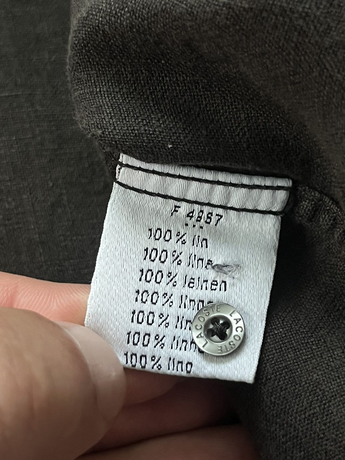 Lacoste Vintage Lacoste Brown 100% linen shirt short sleeve size 46 Size US XXL / EU 58 / 5 - 9 Thumbnail