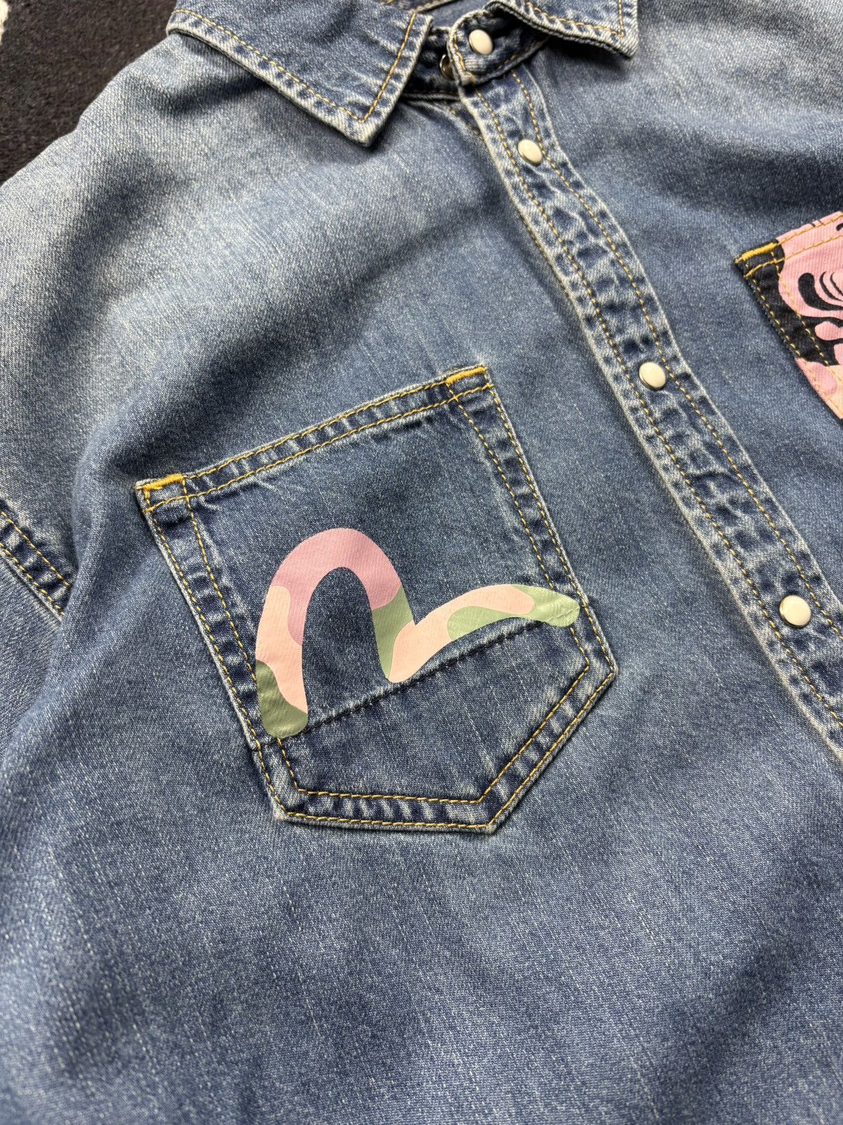 Evisu EVISU Vintage Big Logo Osaka Japan Streetwear Denim Shirt Size US S / EU 44-46 / 1 - 12 Thumbnail
