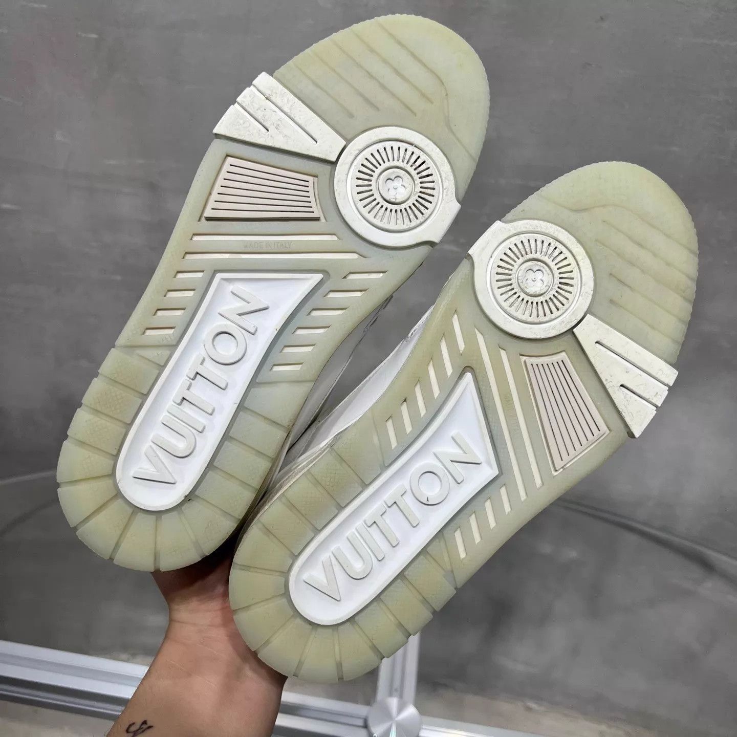 Louis Vuitton LV Trainer White Cement UK3 37 YH26285 Size US 6.5 / IT 36.5 - 7 Thumbnail
