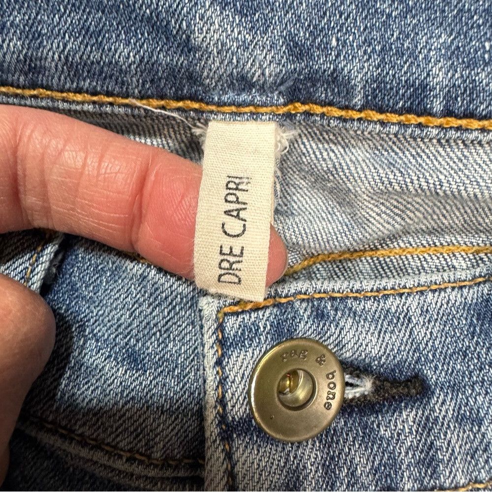Rag & Bone Rag & Bone Dre Capri Skinny Cropped Raw Hem Distressed Jean Size 25" / US 0 / IT 36 - 6 Thumbnail
