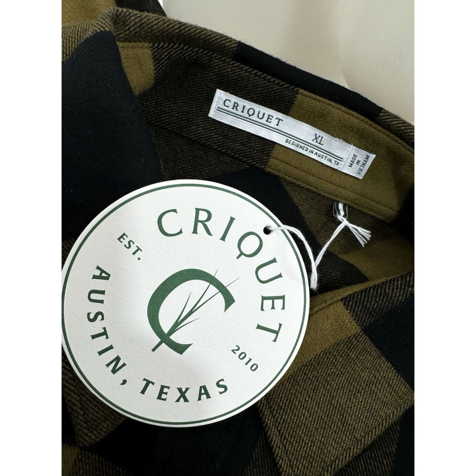 Vintage CRIQUET Shacket XL Olive / Black Plaid Flannel Heavy 3 Pocket Knit Snap Shirt Jacket Mens Regular XS-XL Replace Size US XL / EU 56 / 4 - 5 Thumbnail