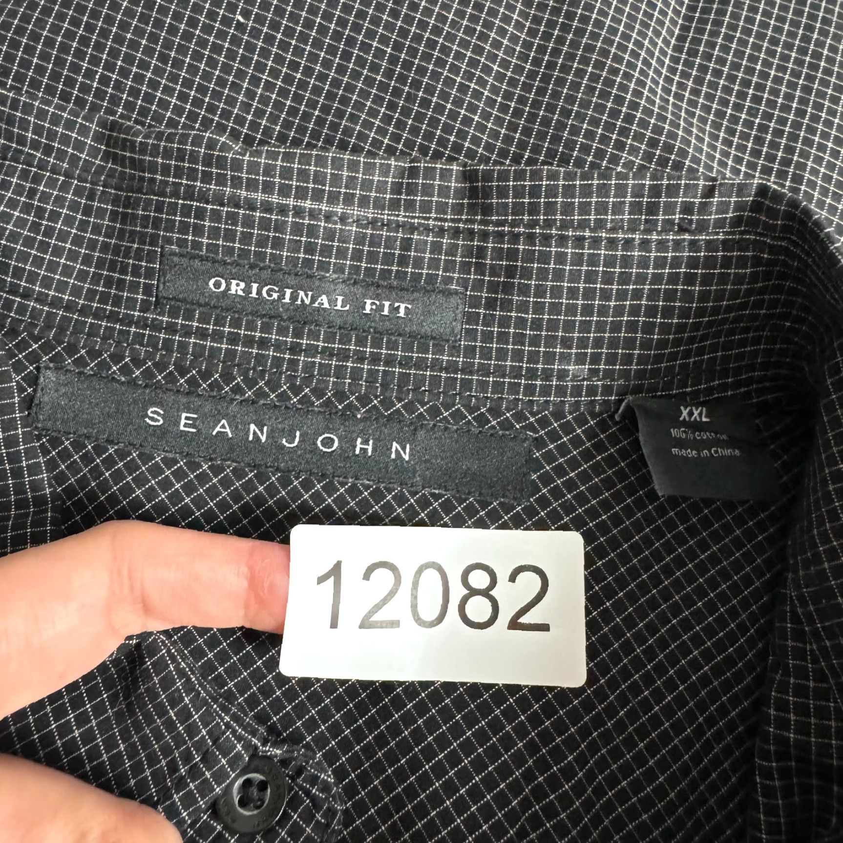 Sean John Sean John Button Down Shirt XXL 2XL Mens Black Plaid Pattern Short Sleeve Grid Button-Up Shirt Size US XXL / EU 58 / 5 - 8 Thumbnail