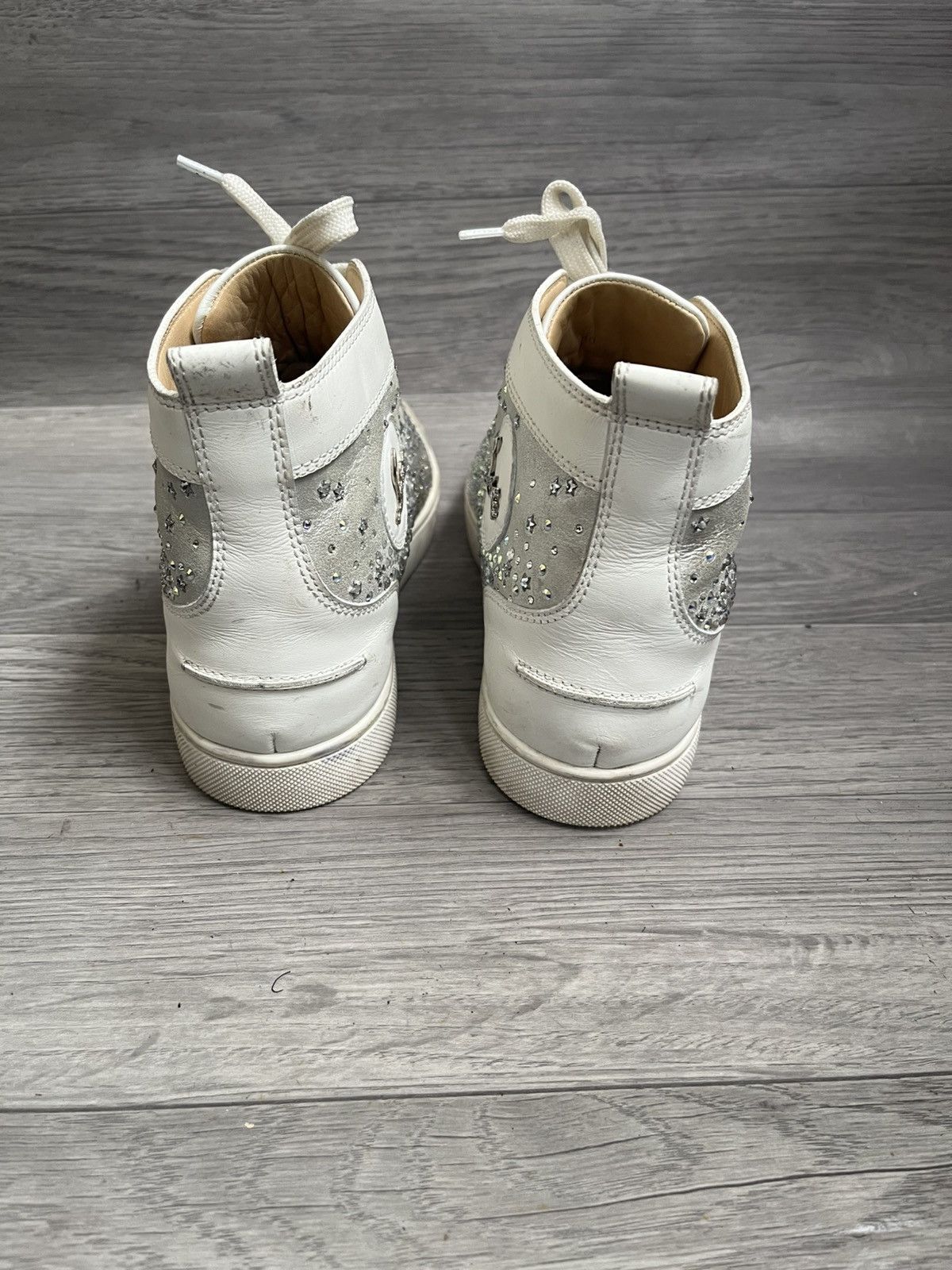 Christian Louboutin Christian loubotin leather crystal emblished hi-top sneaker Size US 7 / EU 40 - 6 Thumbnail