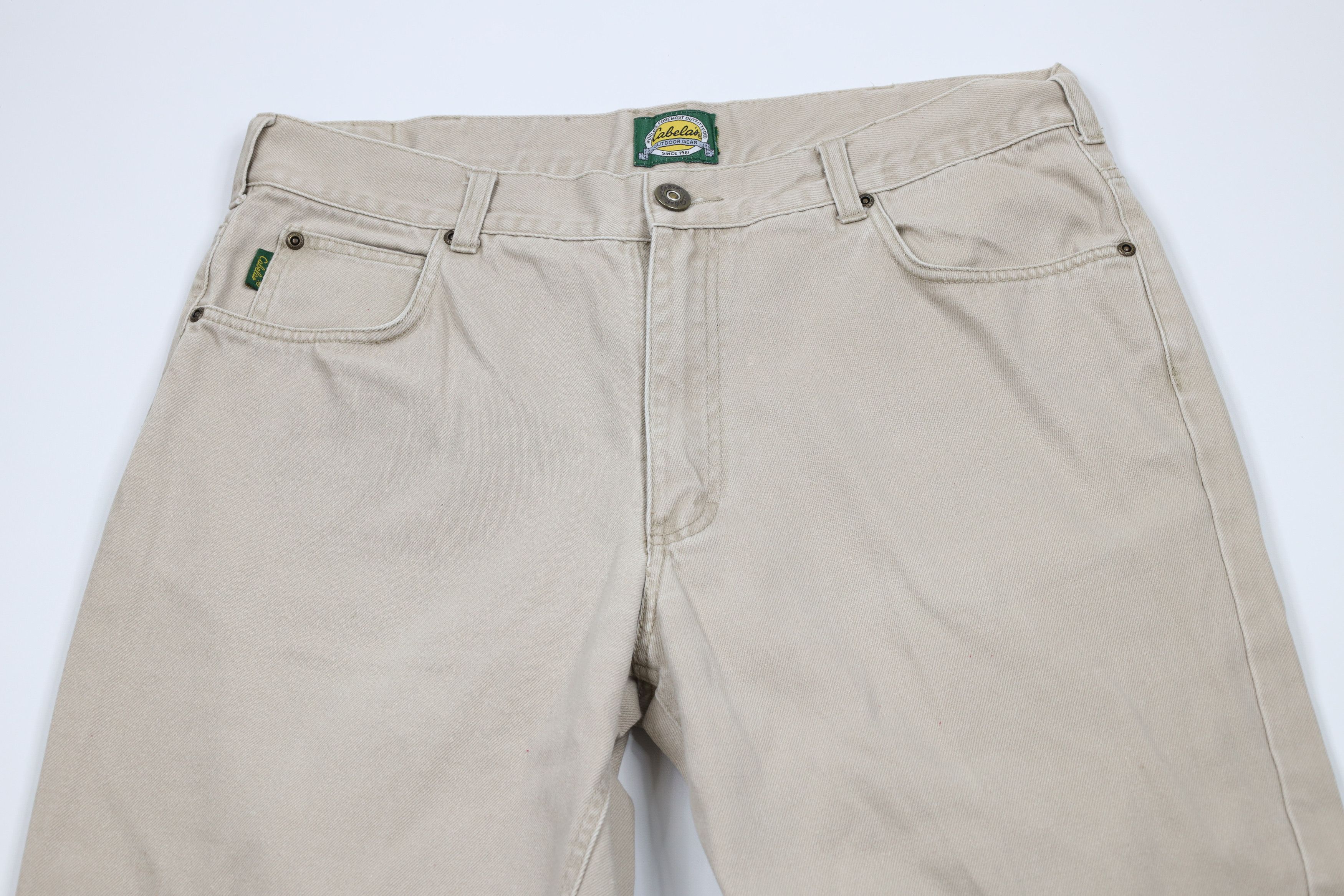 Cabelas × Vintage Vintage 90s Cabelas Straight Leg Denim Jeans Beige Cotton Size US 36 / EU 52 - 2 Thumbnail