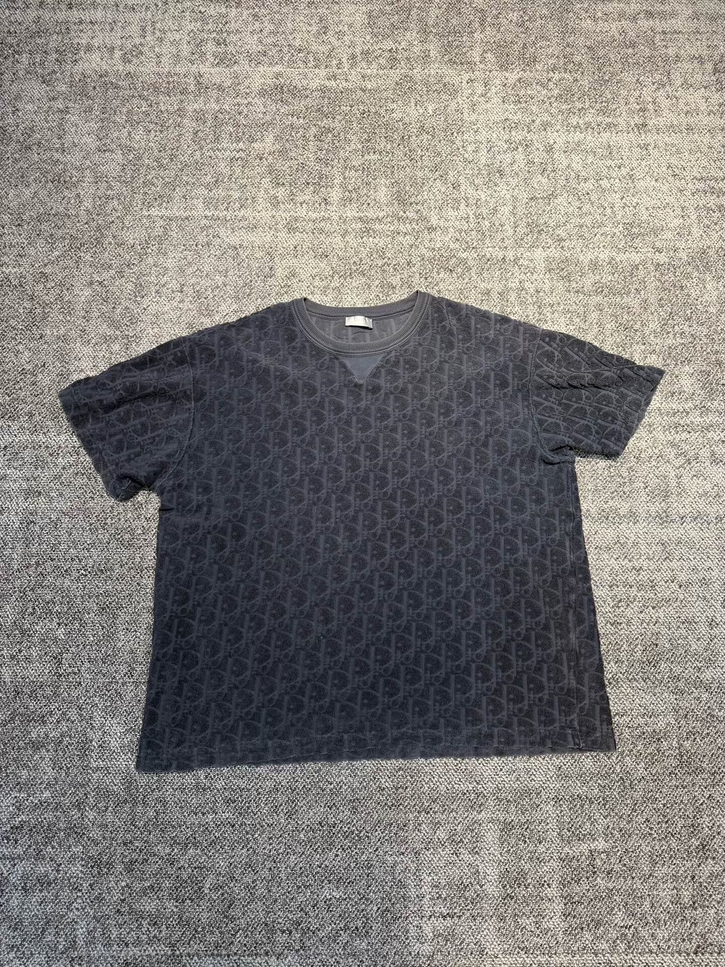 Dior Oblique Print Black Cotton T-Shirt