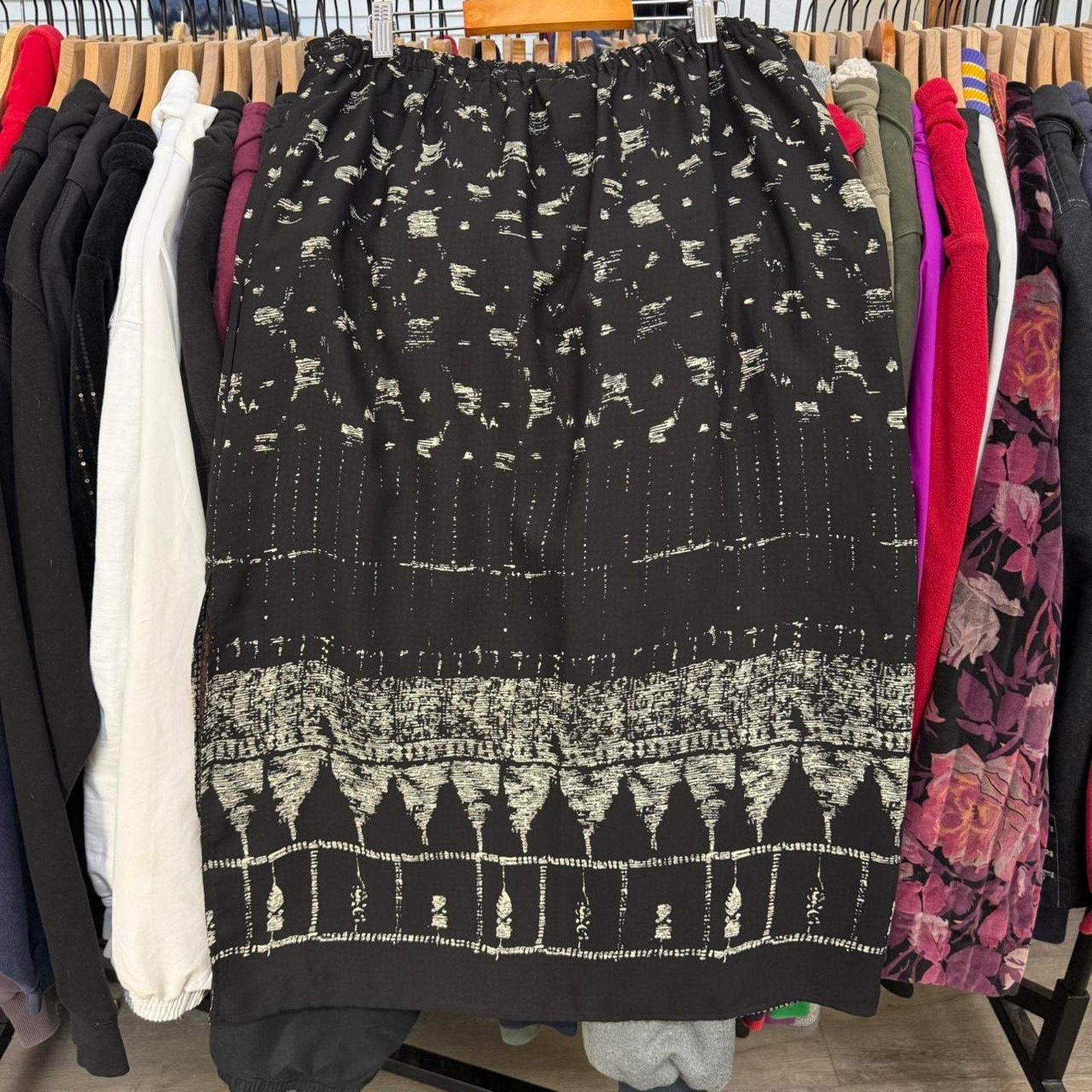 Other Vintage 90s K Studio Womens Maxi Skirt With Cute Pattern Size 34" / US 12 / IT 48 - 5 Thumbnail