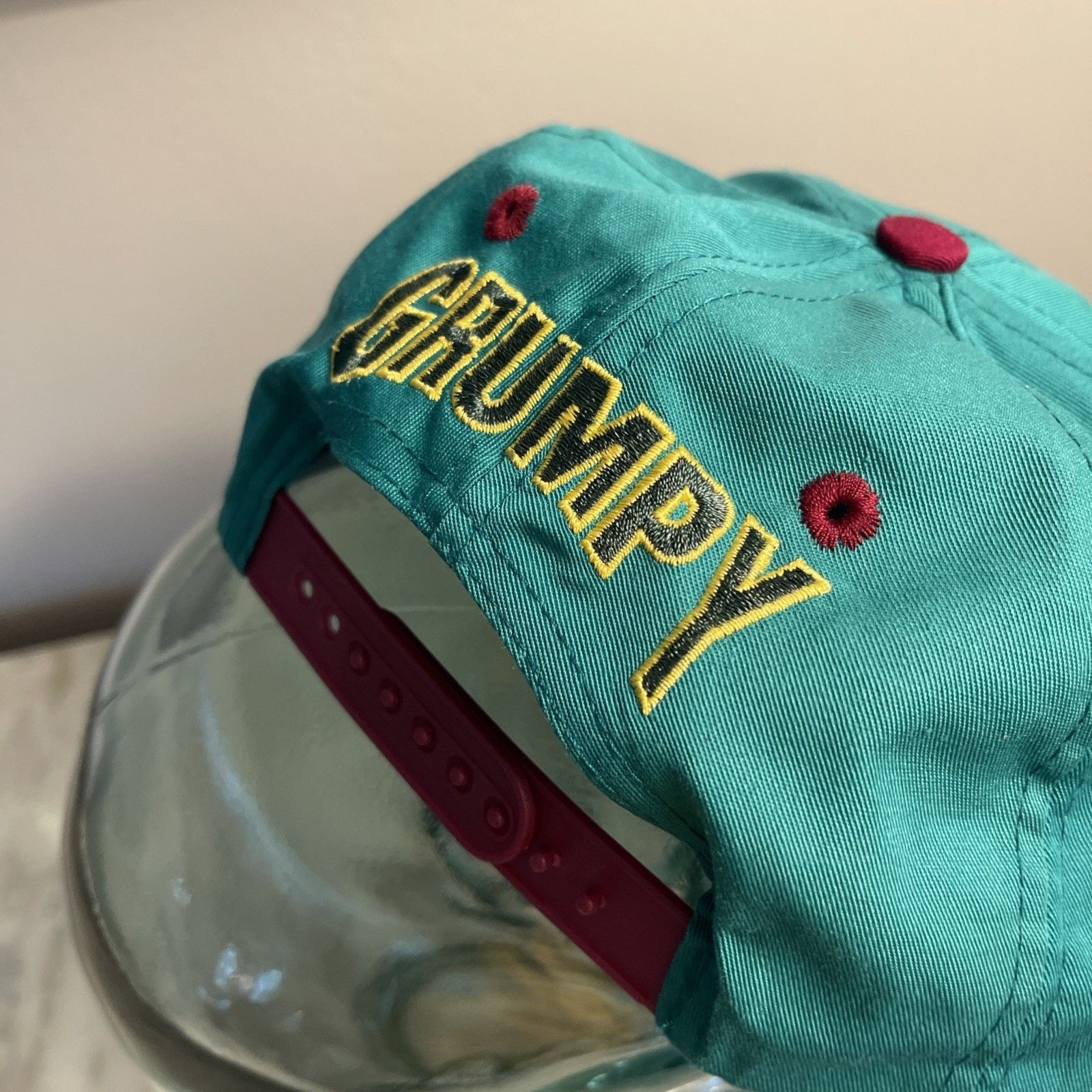 Disney Vtg Disney Hat Grumpy Snow White Dwarves Snapback Blockhead Size ONE SIZE - 6 Thumbnail