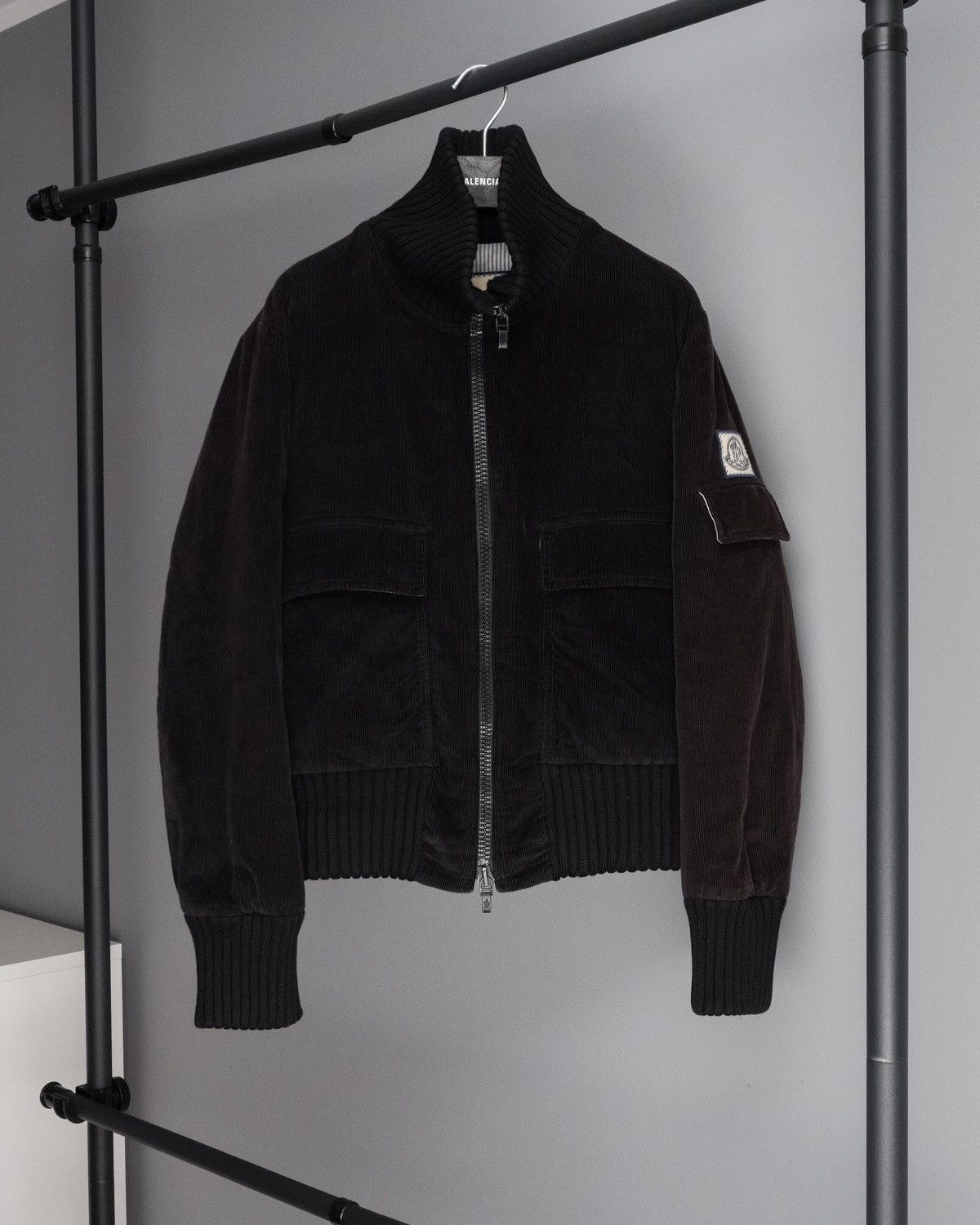 image of Vintage Moncler Brown Corduroy Down Puffer Bomber Jacket, Men's (Size Medium)