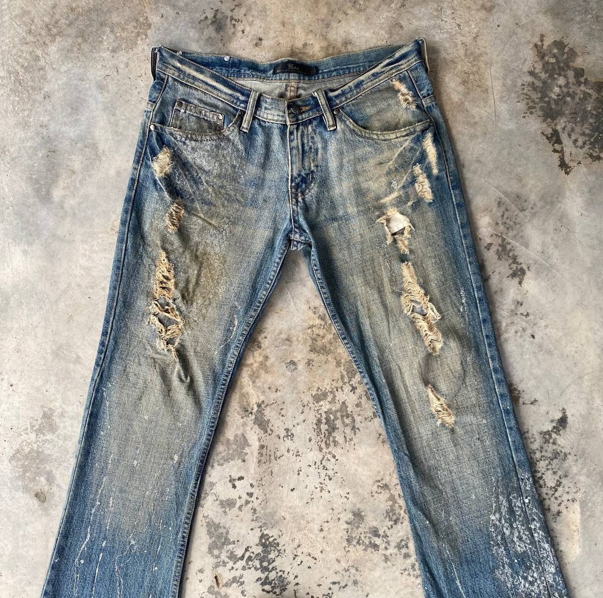 Japanese Brand FLARE Midas Japan "Gimmick" Distressed Grunge Cyber Punk Size US 29 - 3 Thumbnail