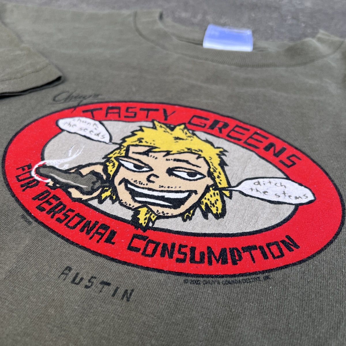 Other Vintage Tasty Greens Weed Marijuana Chuy's Drug Tee Faded Size US M / EU 48-50 / 2 - 1 Thumbnail