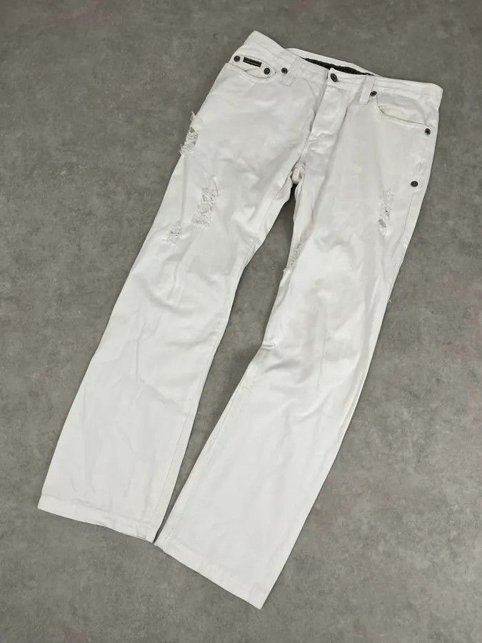 Dolce & Gabbana SS2004 Dolce & Gabbana White Distressed Pants Size US 31 - 5 Thumbnail